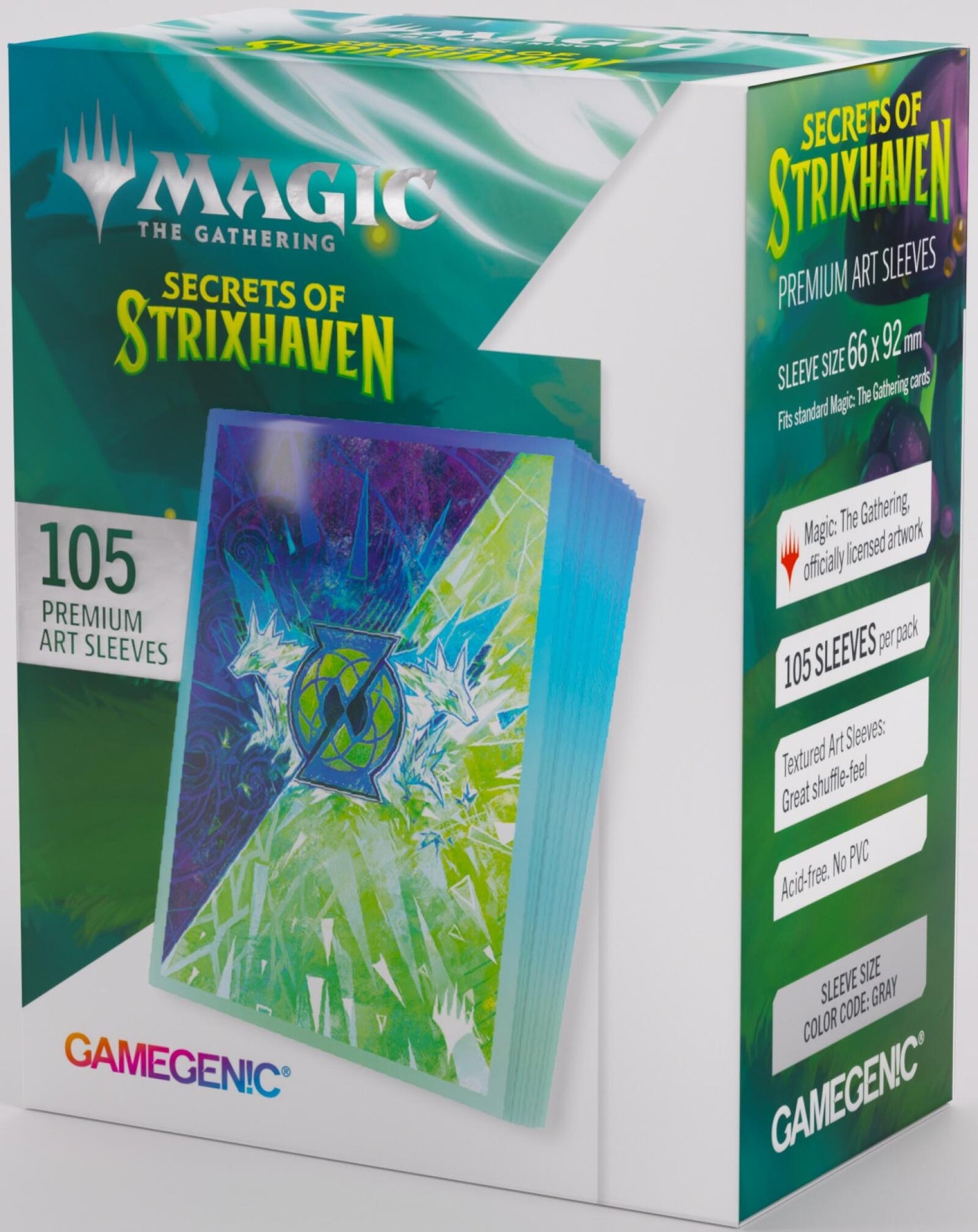 Gamegenic Magic The Gathering Secrets of Strixhaven Premium Art Sleeves - Quandrix (66 x 92 mm) (105 Sleeves Per Pack)