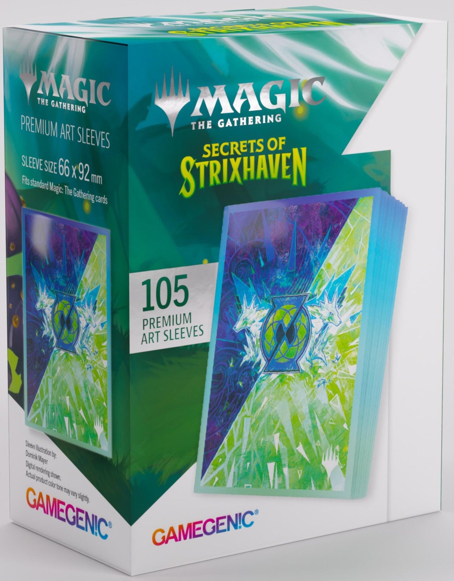 Gamegenic Magic The Gathering Secrets of Strixhaven Premium Art Sleeves - Quandrix (66 x 92 mm) (105 Sleeves Per Pack)