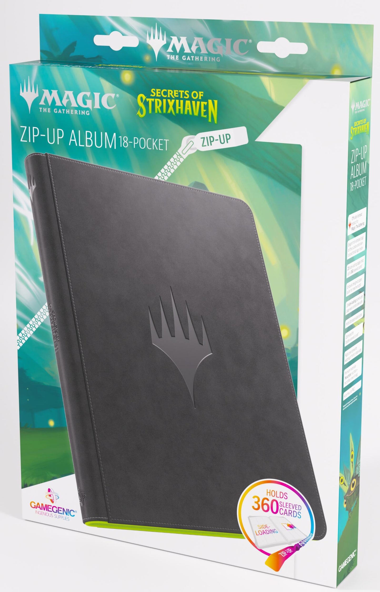 Gamegenic Magic The Gathering Secrets of Strixhaven Zip-Up Album 18-Pocket - Black/Green