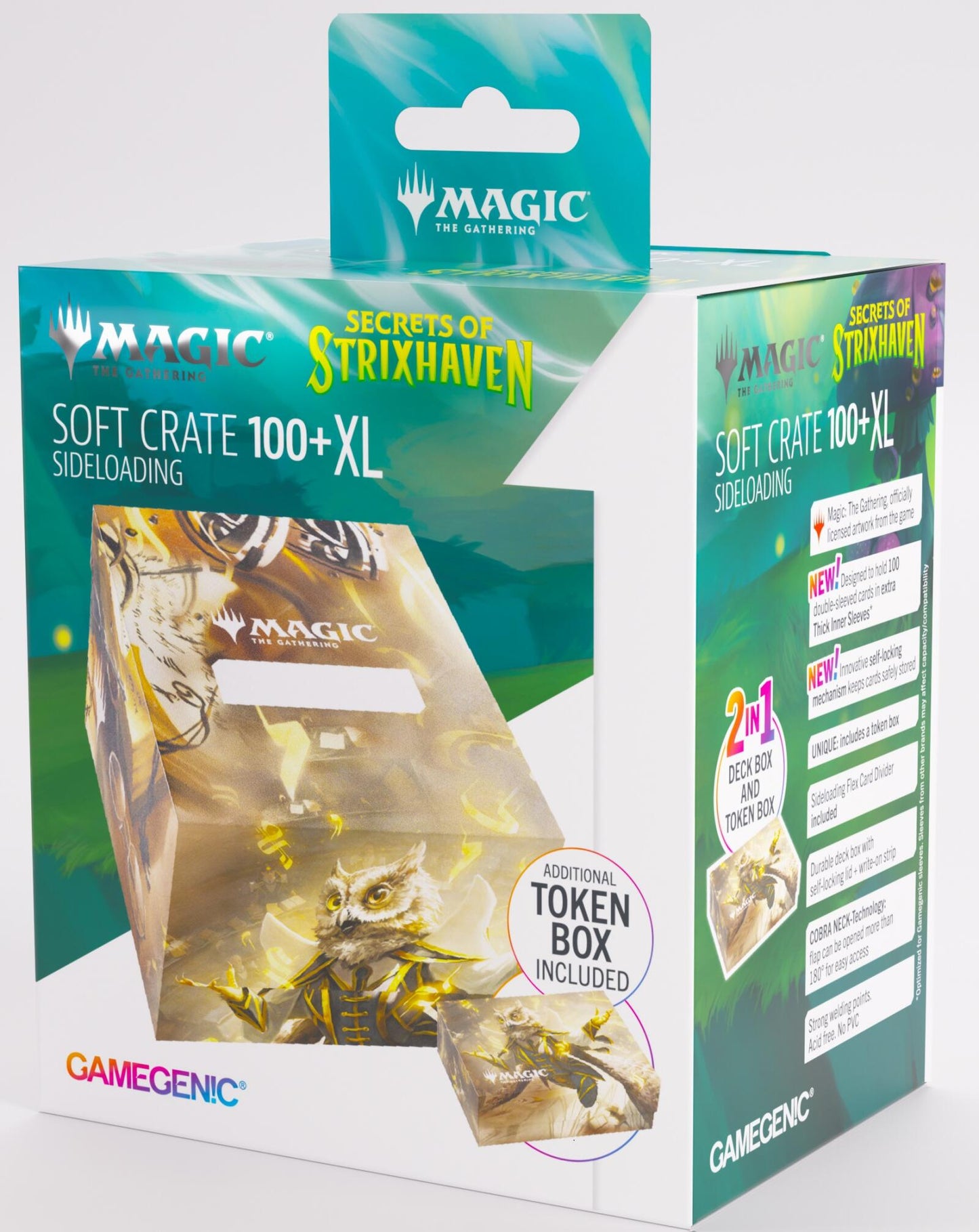 Gamegenic Magic The Gathering Secrets of Strixhaven Soft Crate 100+ XL Sideloading - Stirring Hopesinger/Inkling Token