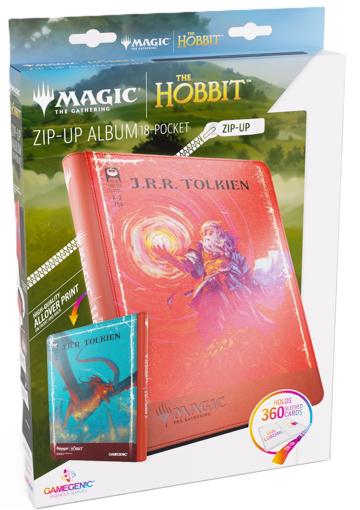 Gamegenic Magic The Gathering The Hobbit Zip-Up Album 18-Pocket - The Arkenstone/Smaug, Worm of Dread