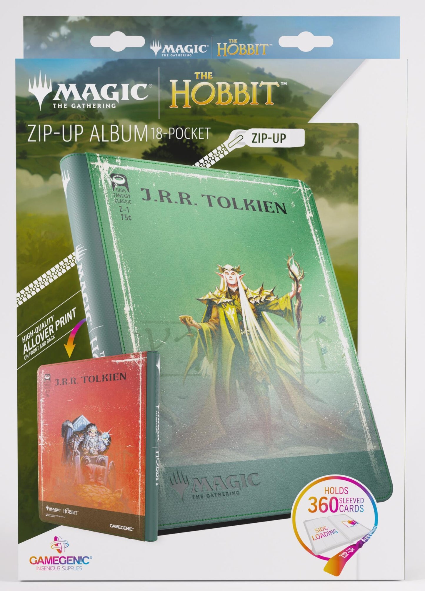 Gamegenic Magic The Gathering The Hobbit Zip-Up Album 18-Pocket - Thranduil, the Elvenking/The Mountain-king