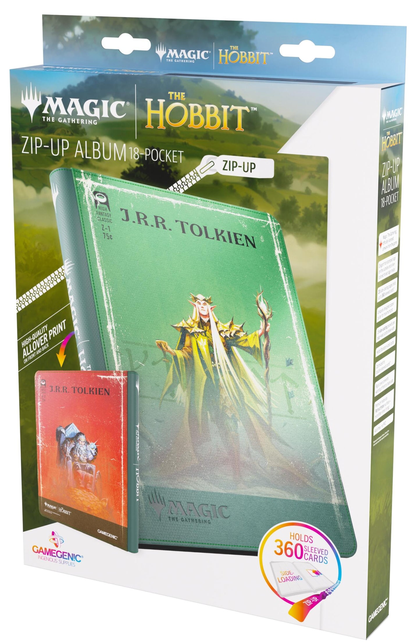 Gamegenic Magic The Gathering The Hobbit Zip-Up Album 18-Pocket - Thranduil, the Elvenking/The Mountain-king
