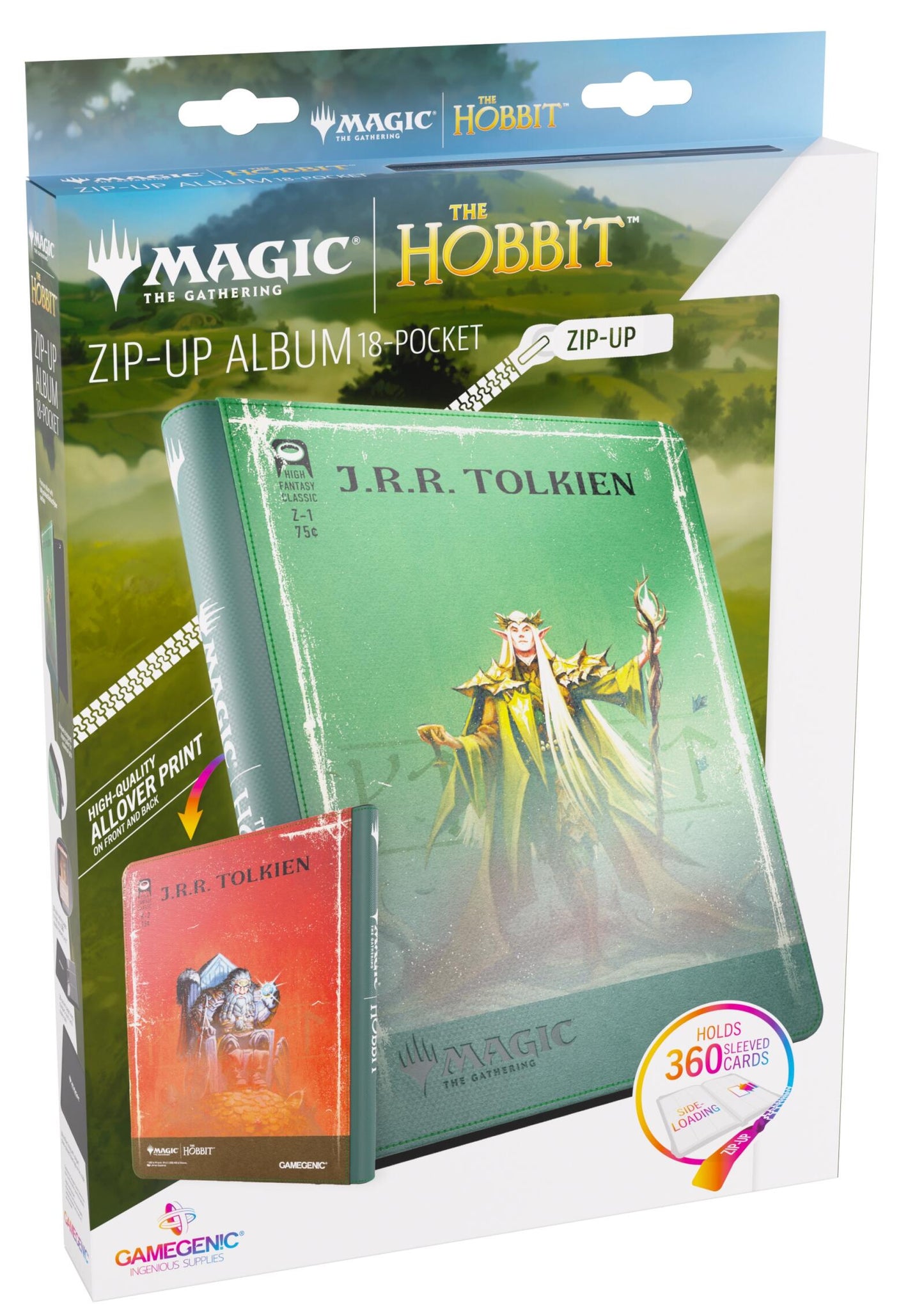 Gamegenic Magic The Gathering The Hobbit Zip-Up Album 18-Pocket - Thranduil, the Elvenking/The Mountain-king