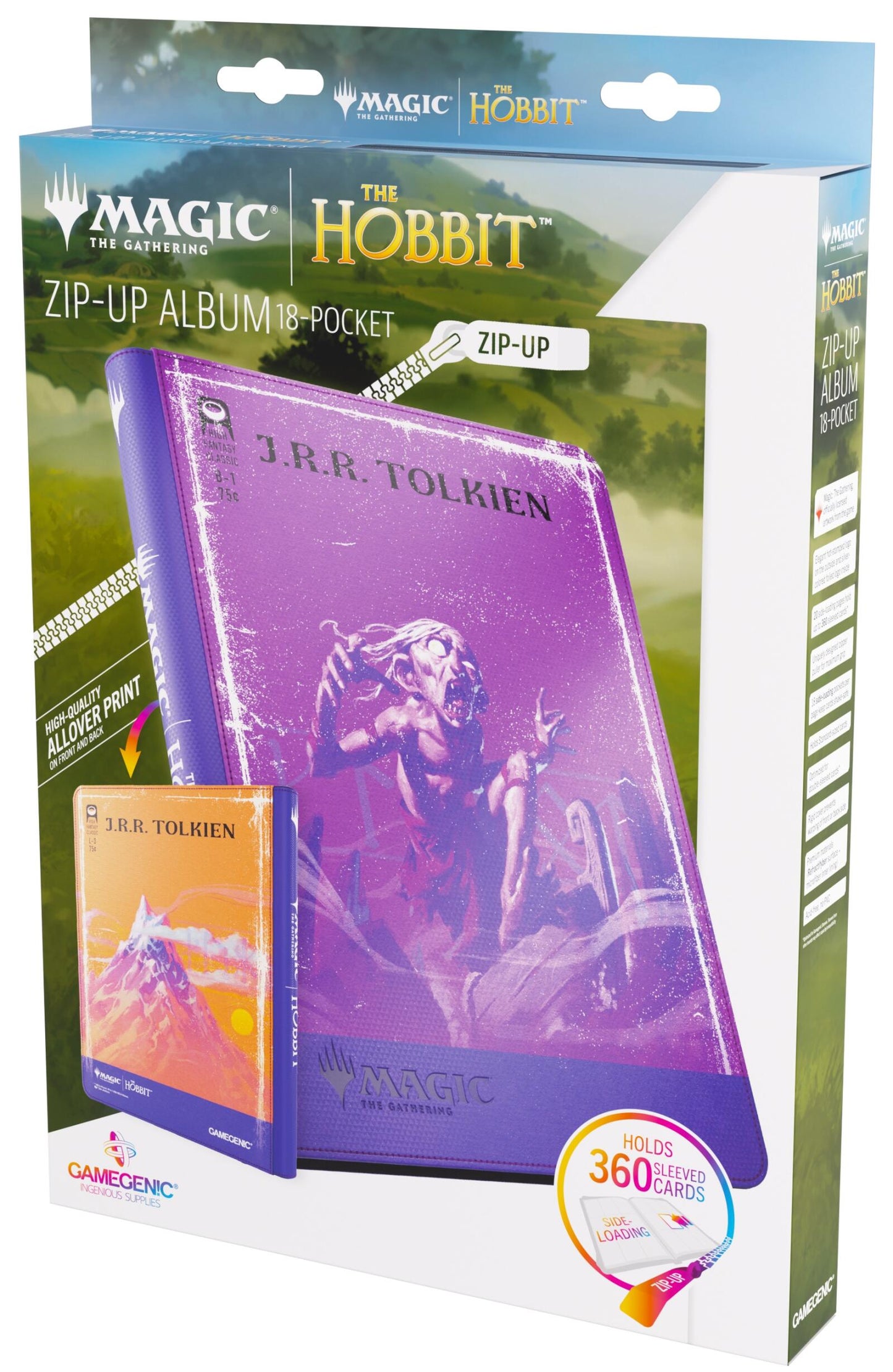Gamegenic Magic The Gathering The Hobbit Zip-Up Album 18-Pocket - Gollum, Riddle Master/The Lonely Mountain