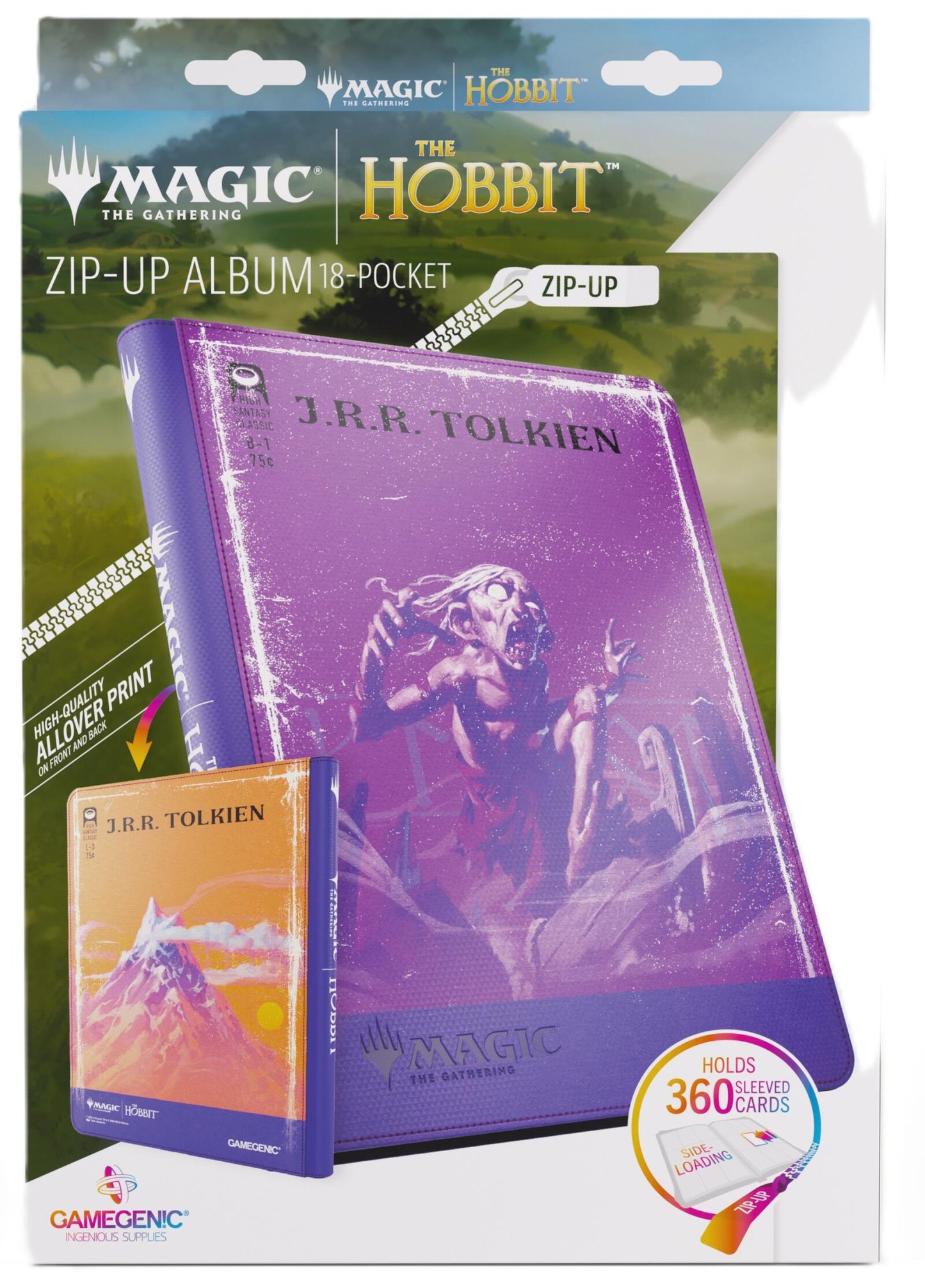 Gamegenic Magic The Gathering The Hobbit Zip-Up Album 18-Pocket - Gollum, Riddle Master/The Lonely Mountain