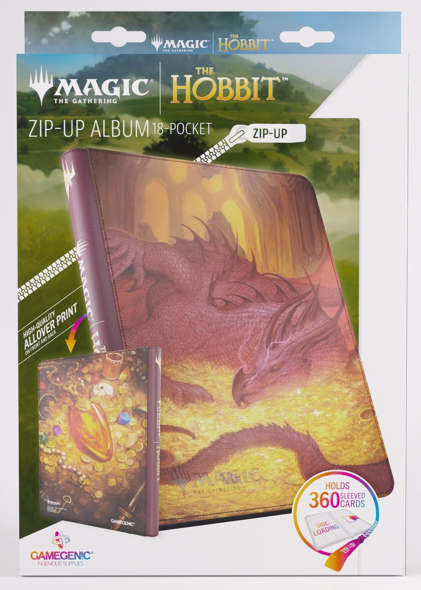 Gamegenic Magic The Gathering The Hobbit Zip-Up Album 18-Pocket - Smaug's Mox Amber