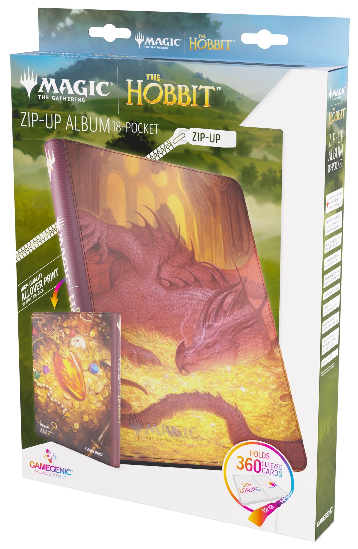 Gamegenic Magic The Gathering The Hobbit Zip-Up Album 18-Pocket - Smaug's Mox Amber