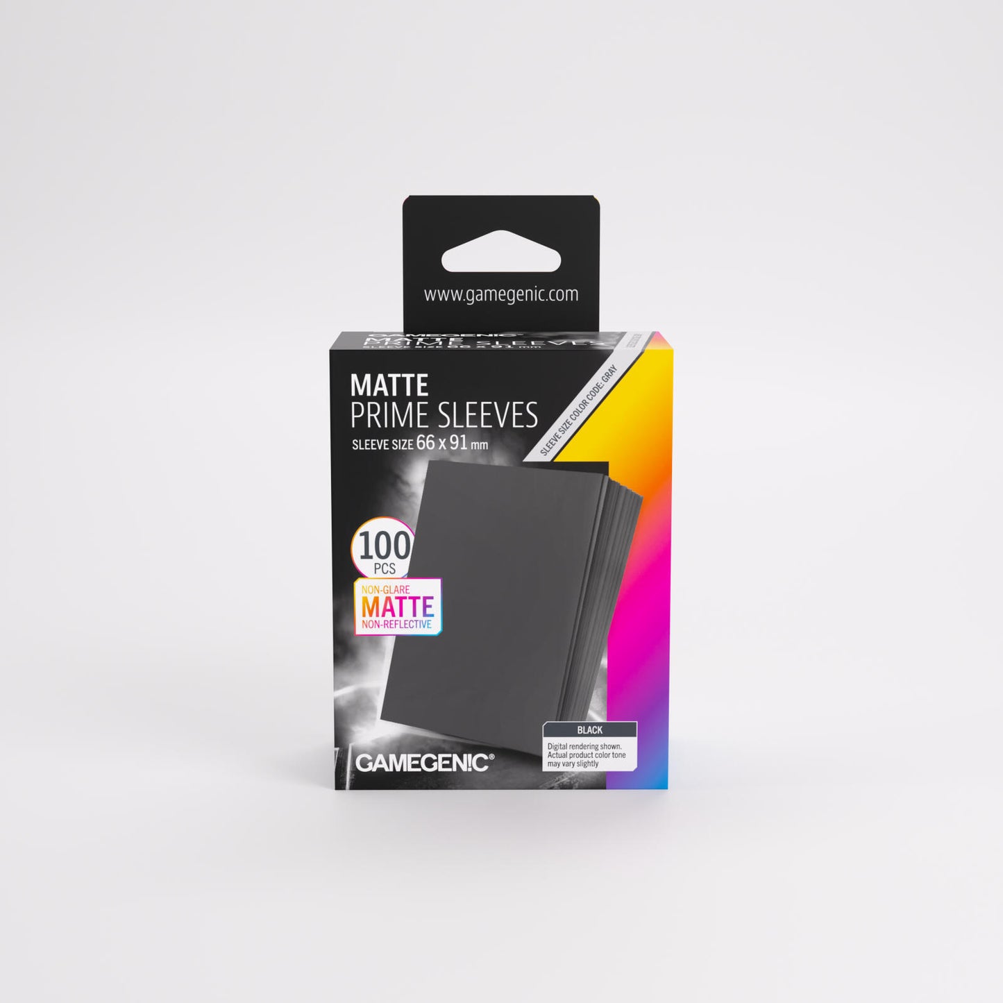 Gamegenic Matte Prime Card Sleeves - Black (66mm x 91mm) (100 Sleeves Per Pack)