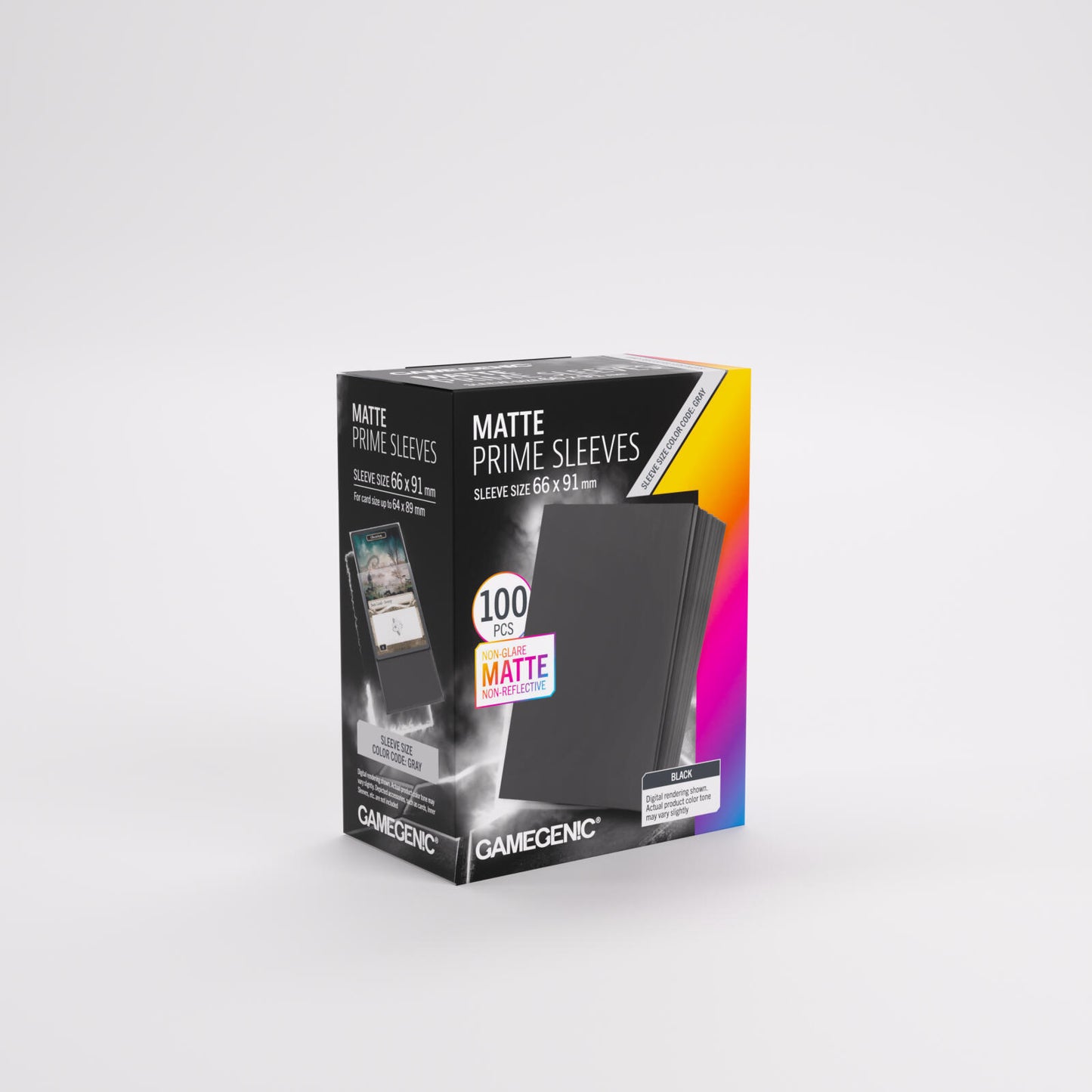 Gamegenic Matte Prime Card Sleeves - Black (66mm x 91mm) (100 Sleeves Per Pack)