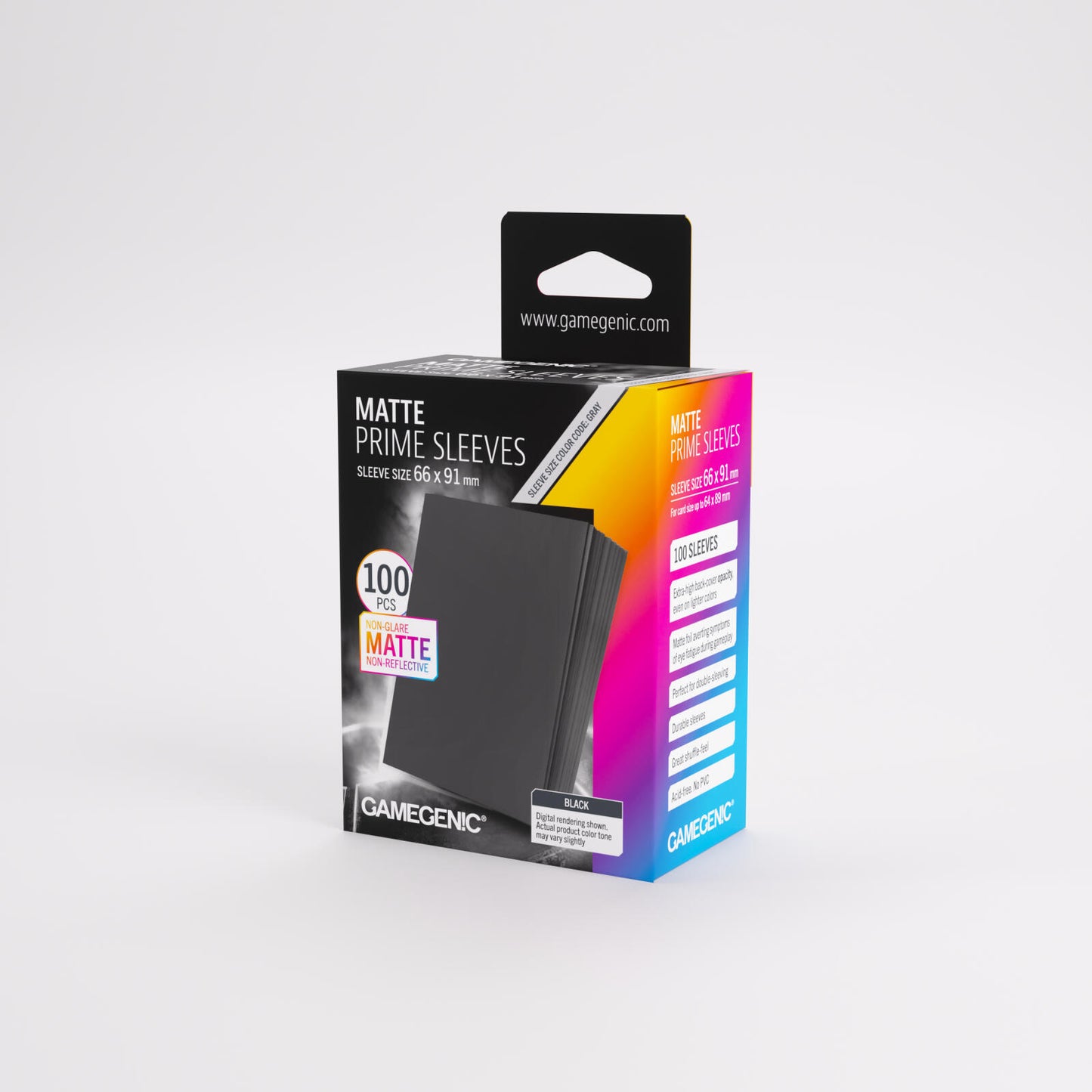Gamegenic Matte Prime Card Sleeves - Black (66mm x 91mm) (100 Sleeves Per Pack)