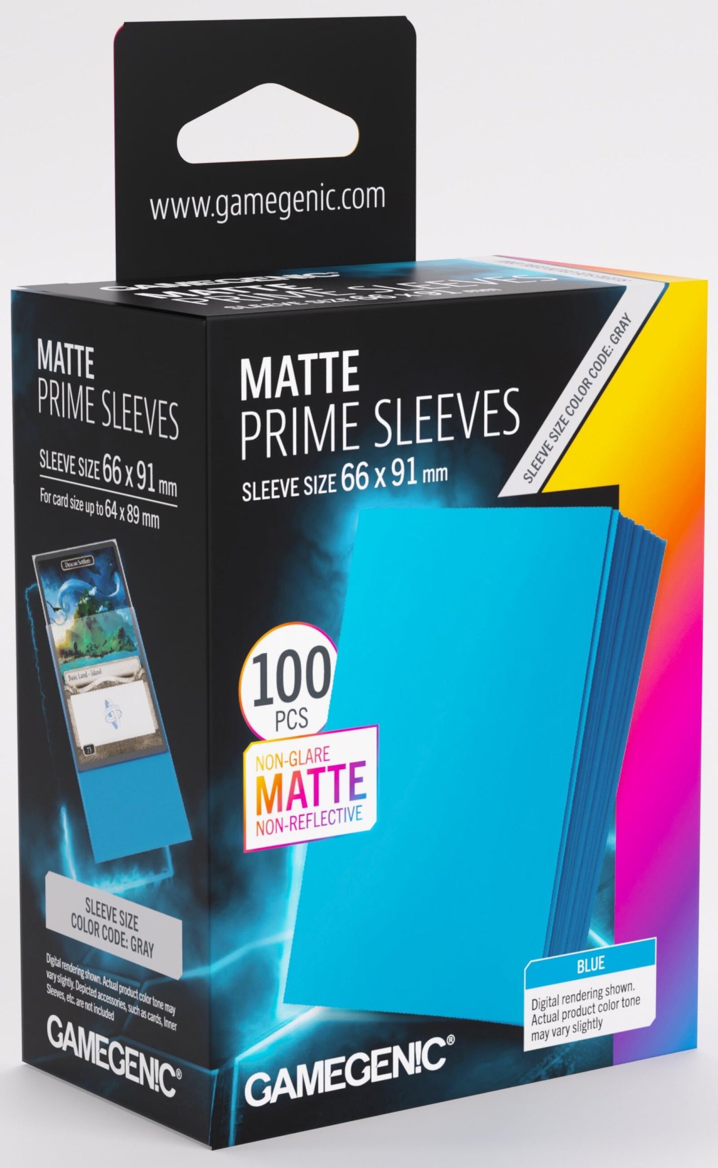 Gamegenic Matte Prime Card Sleeves - Blue (66mm x 91mm) (100 Sleeves Per Pack)