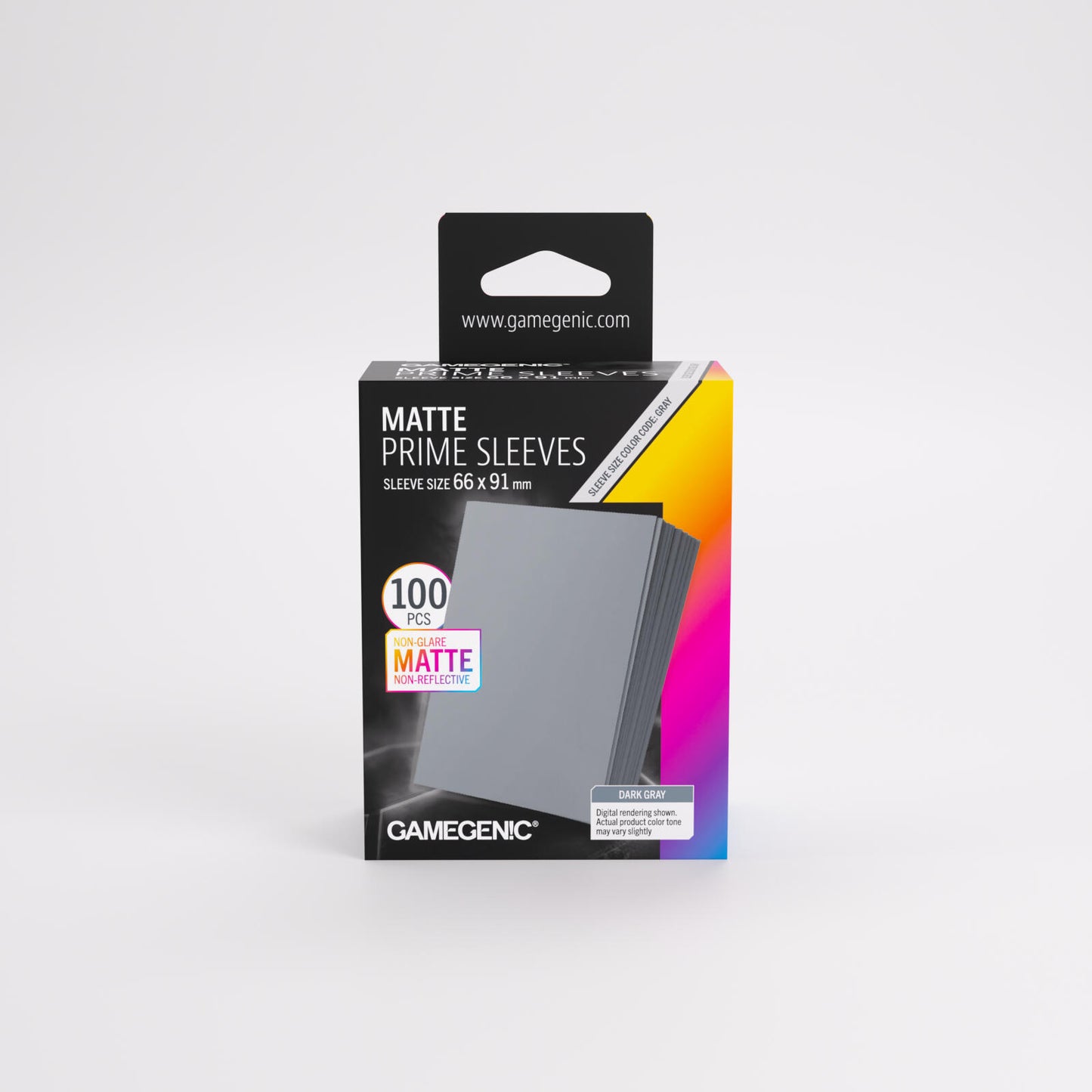 Gamegenic Matte Prime Card Sleeves - Dark Gray (66mm x 91mm) (100 Sleeves Per Pack)