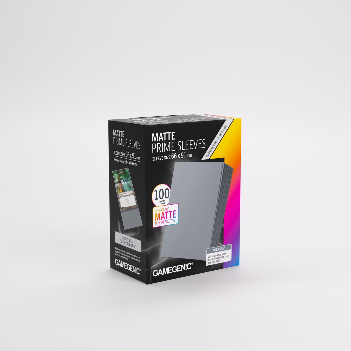Gamegenic Matte Prime Card Sleeves - Dark Gray (66mm x 91mm) (100 Sleeves Per Pack)