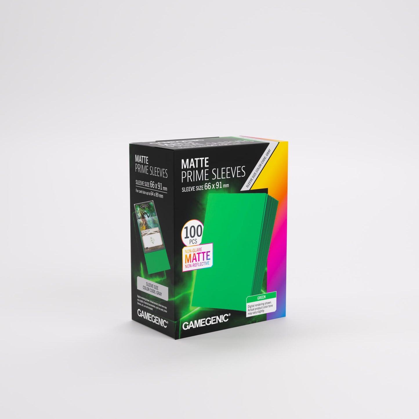 Gamegenic Matte Prime Card Sleeves - Green (66mm x 91mm) (100 Sleeves Per Pack)