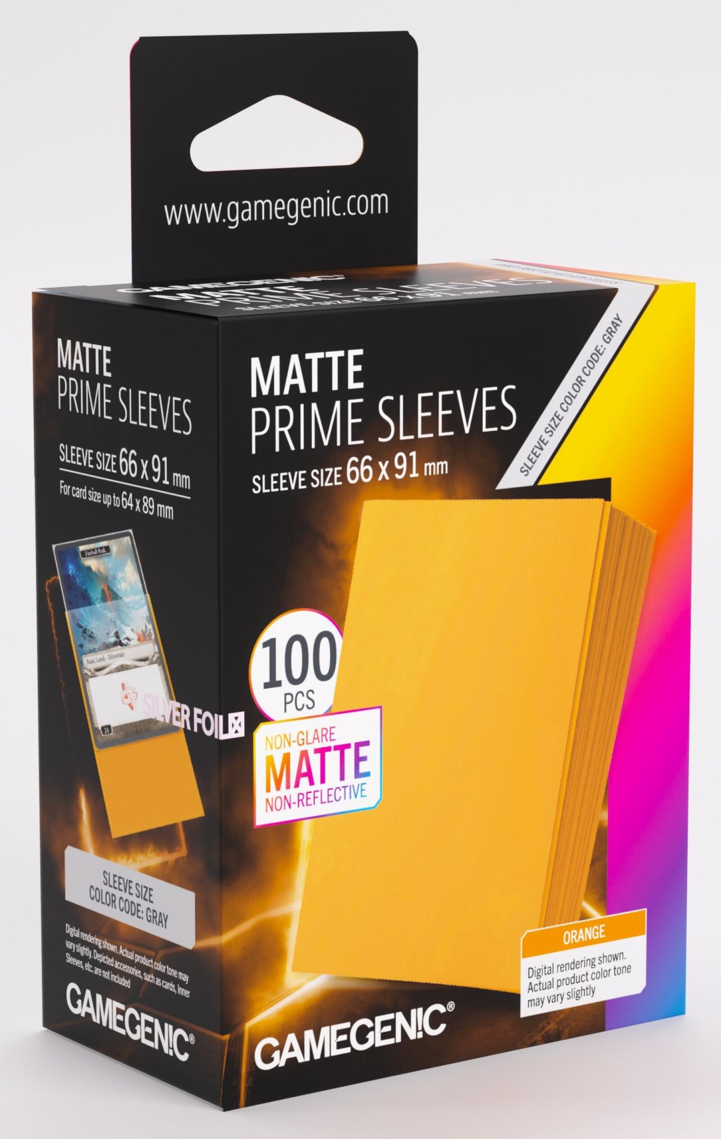 Gamegenic Matte Prime Card Sleeves - Orange (66mm x 91mm) (100 Sleeves Per Pack)