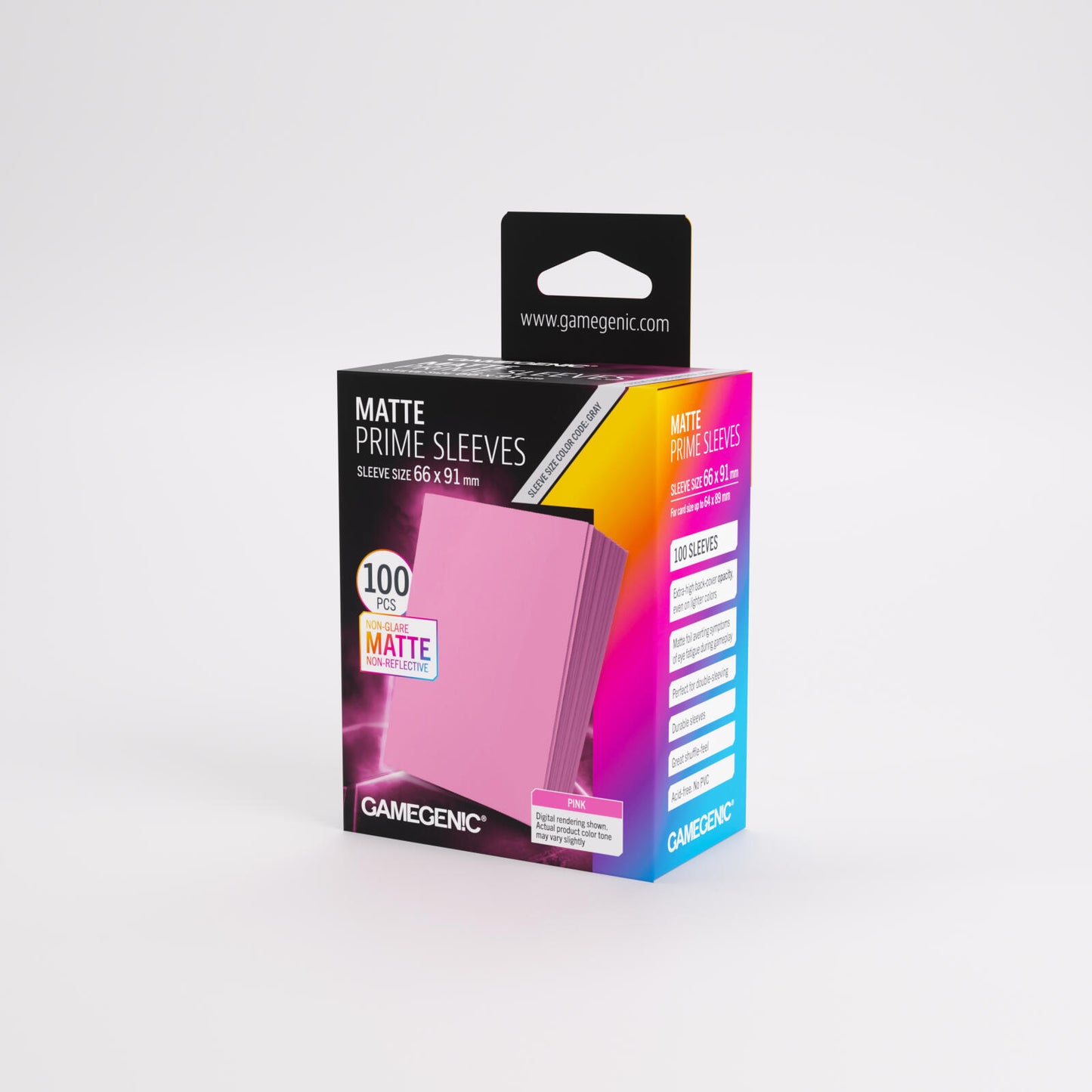 Gamegenic Matte Prime Card Sleeves - Pink (66mm x 91mm) (100 Sleeves Per Pack)