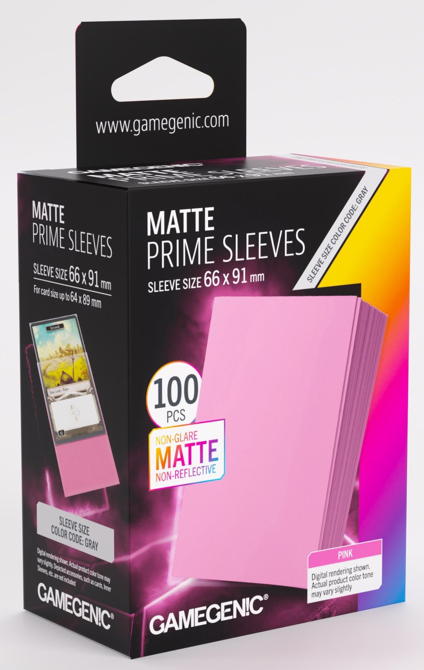 Gamegenic Matte Prime Card Sleeves - Pink (66mm x 91mm) (100 Sleeves Per Pack)