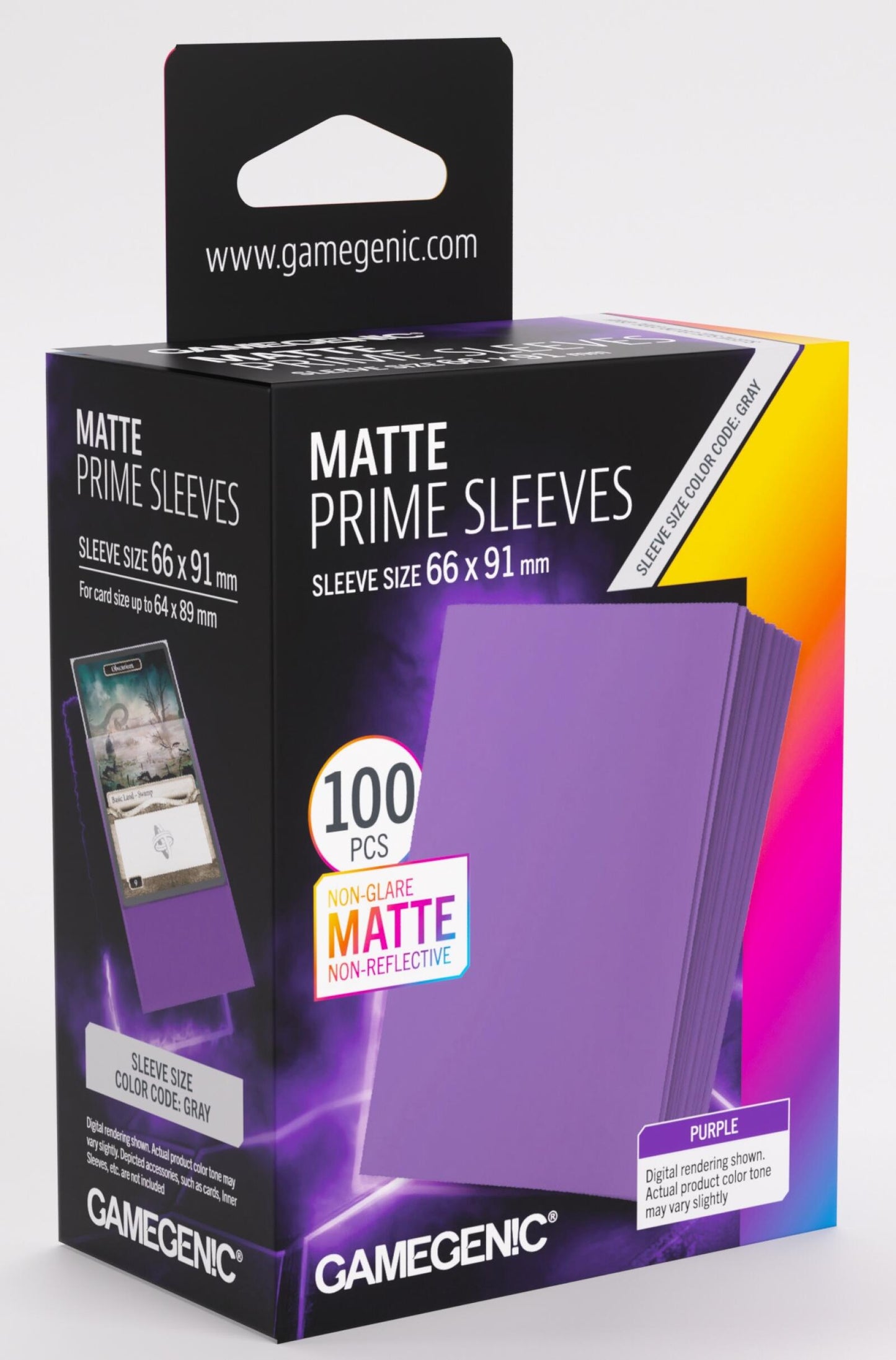 Gamegenic Matte Prime Card Sleeves - Purple (66mm x 91mm) (100 Sleeves Per Pack)