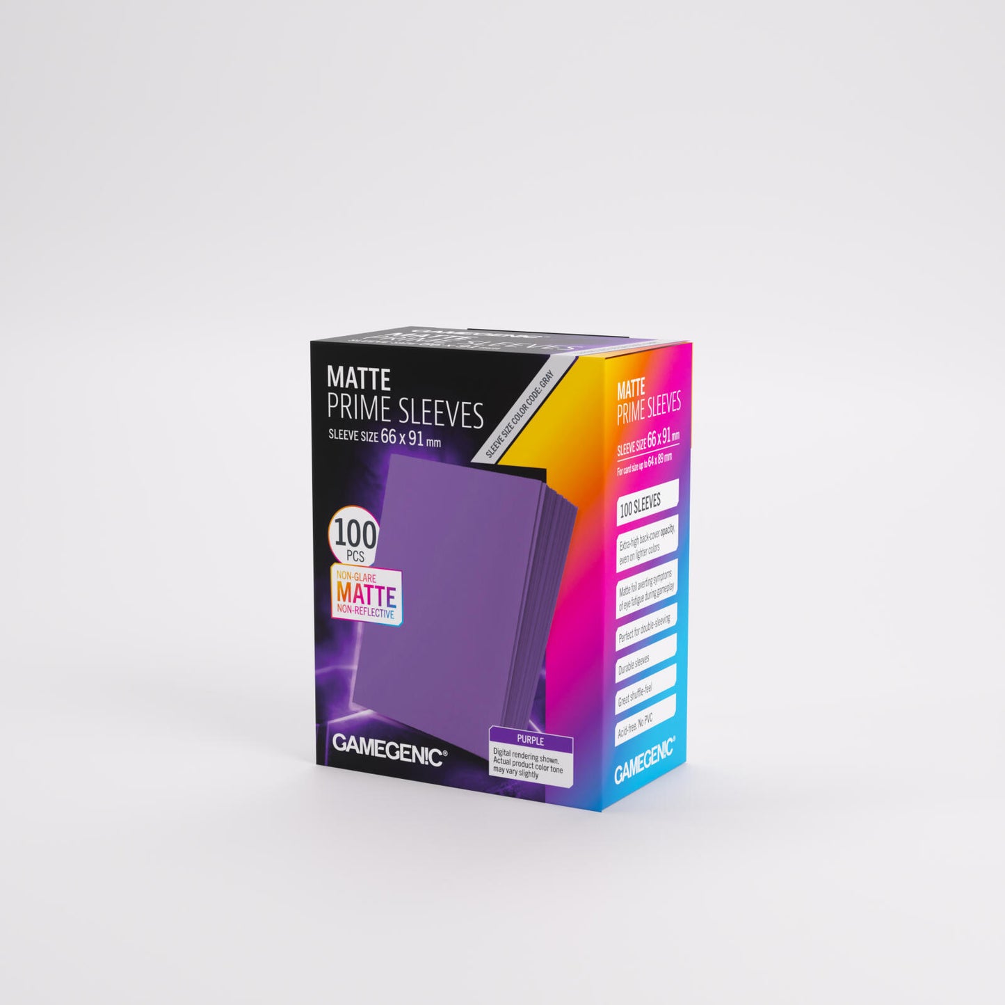 Gamegenic Matte Prime Card Sleeves - Purple (66mm x 91mm) (100 Sleeves Per Pack)