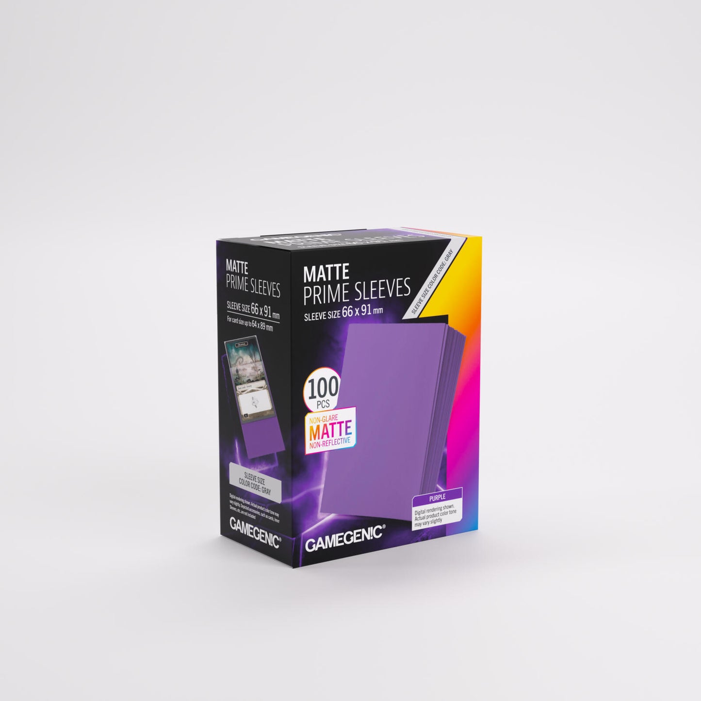 Gamegenic Matte Prime Card Sleeves - Purple (66mm x 91mm) (100 Sleeves Per Pack)