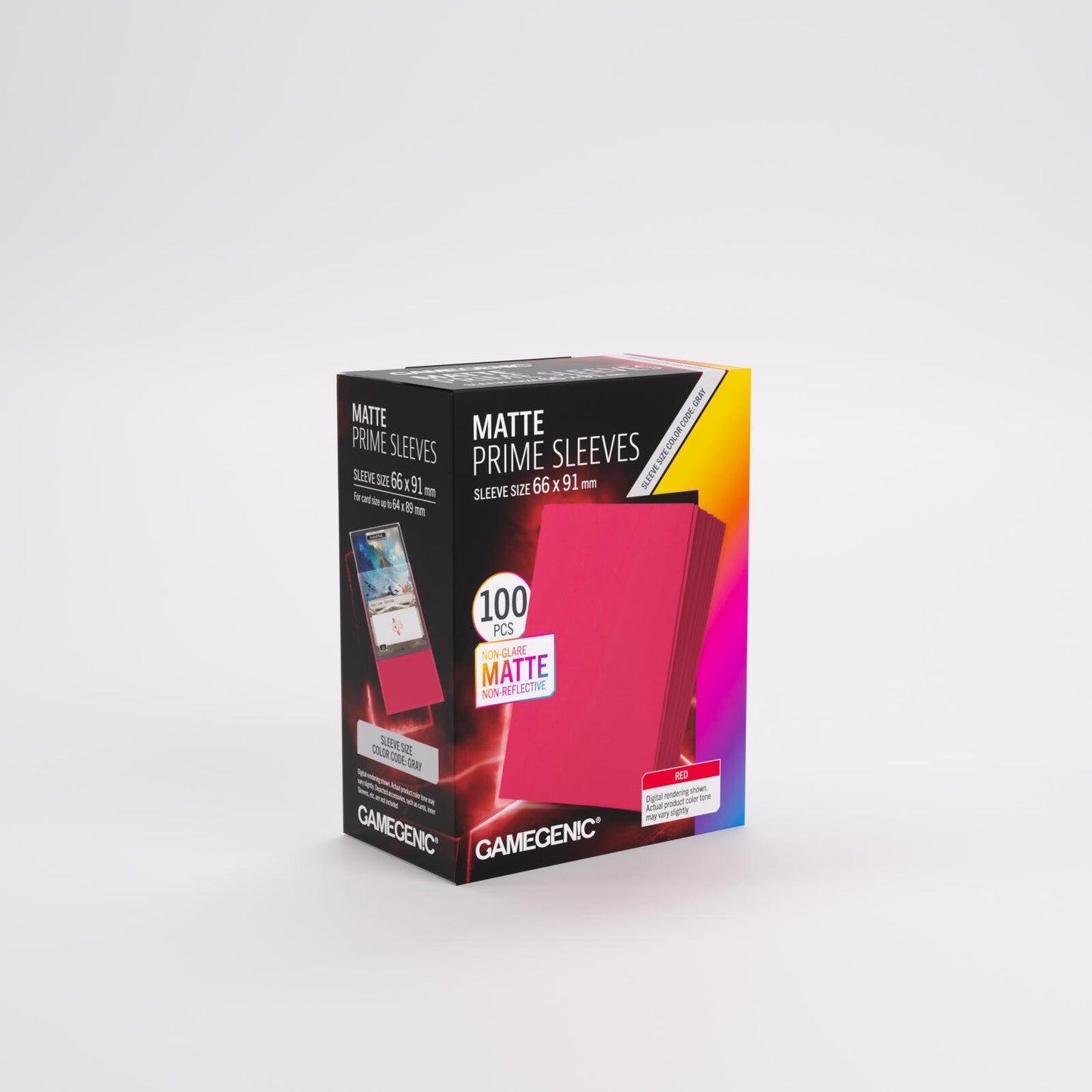 Gamegenic Matte Prime Card Sleeves - Red (66mm x 91mm) (100 Sleeves Per Pack)