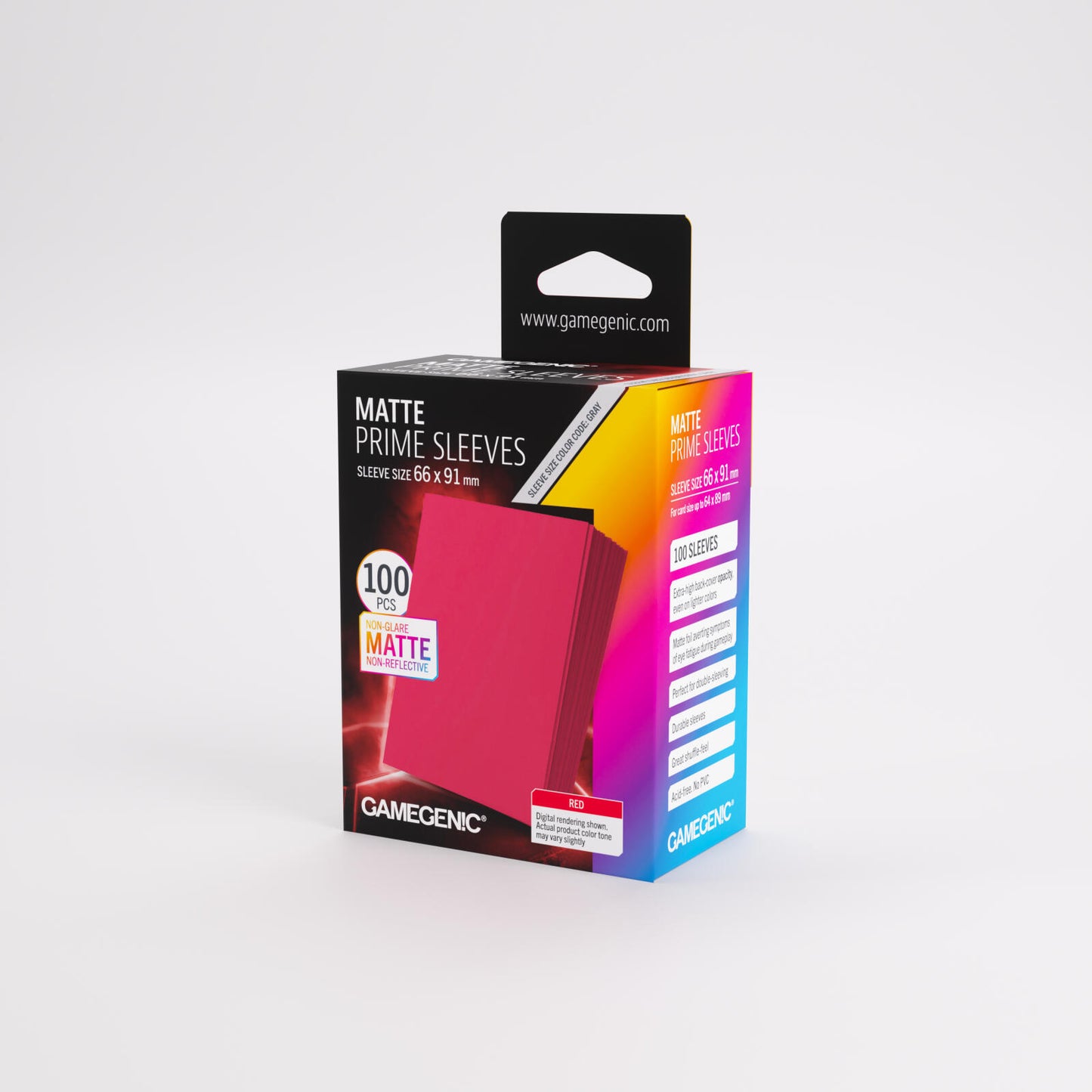Gamegenic Matte Prime Card Sleeves - Red (66mm x 91mm) (100 Sleeves Per Pack)