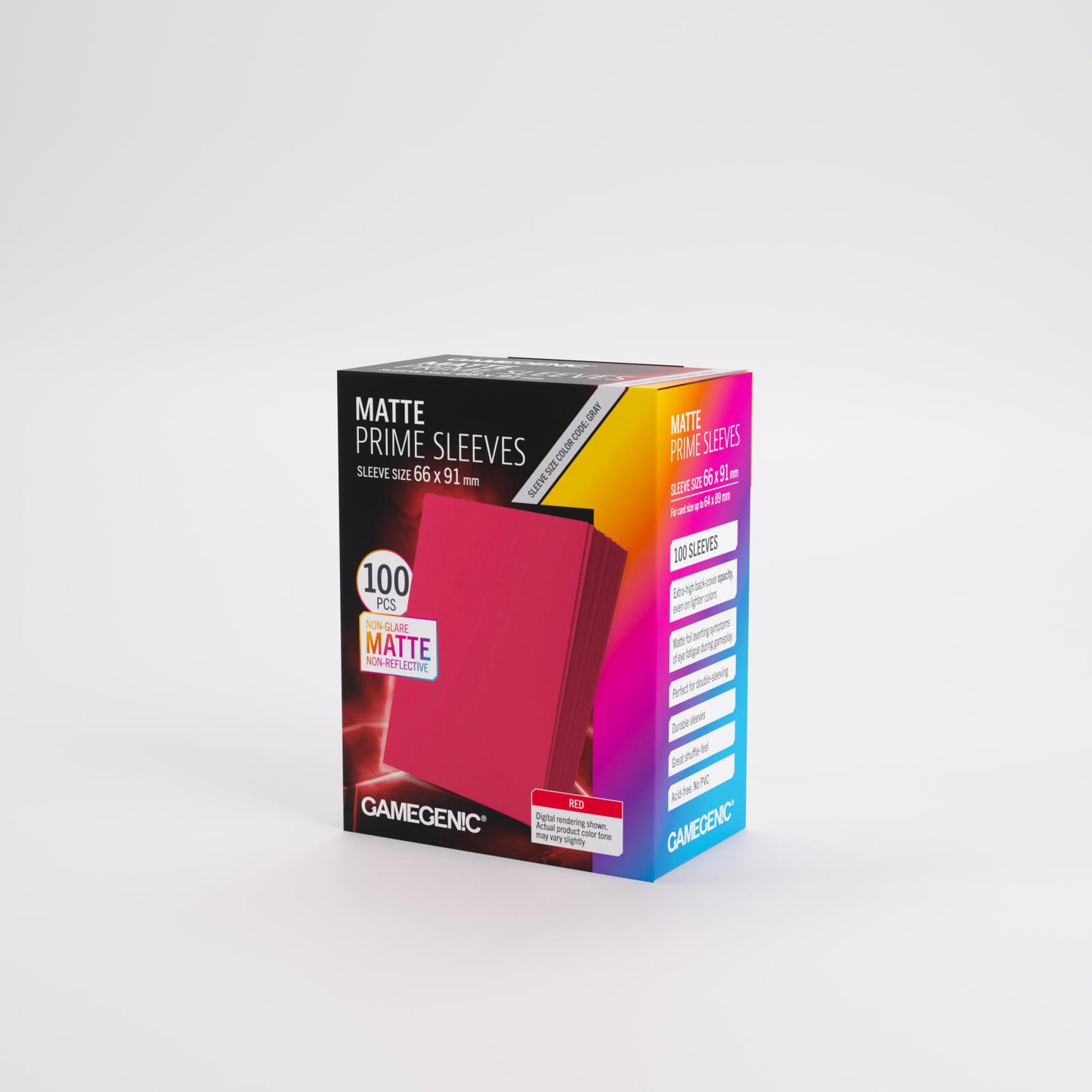 Gamegenic Matte Prime Card Sleeves - Red (66mm x 91mm) (100 Sleeves Per Pack)