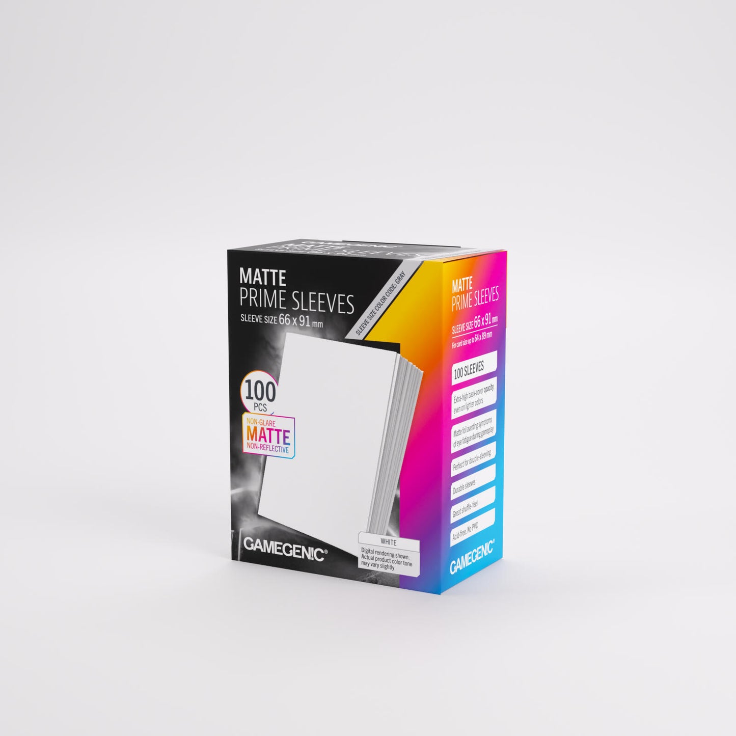 Gamegenic Matte Prime Card Sleeves - White (66mm x 91mm) (100 Sleeves Per Pack)