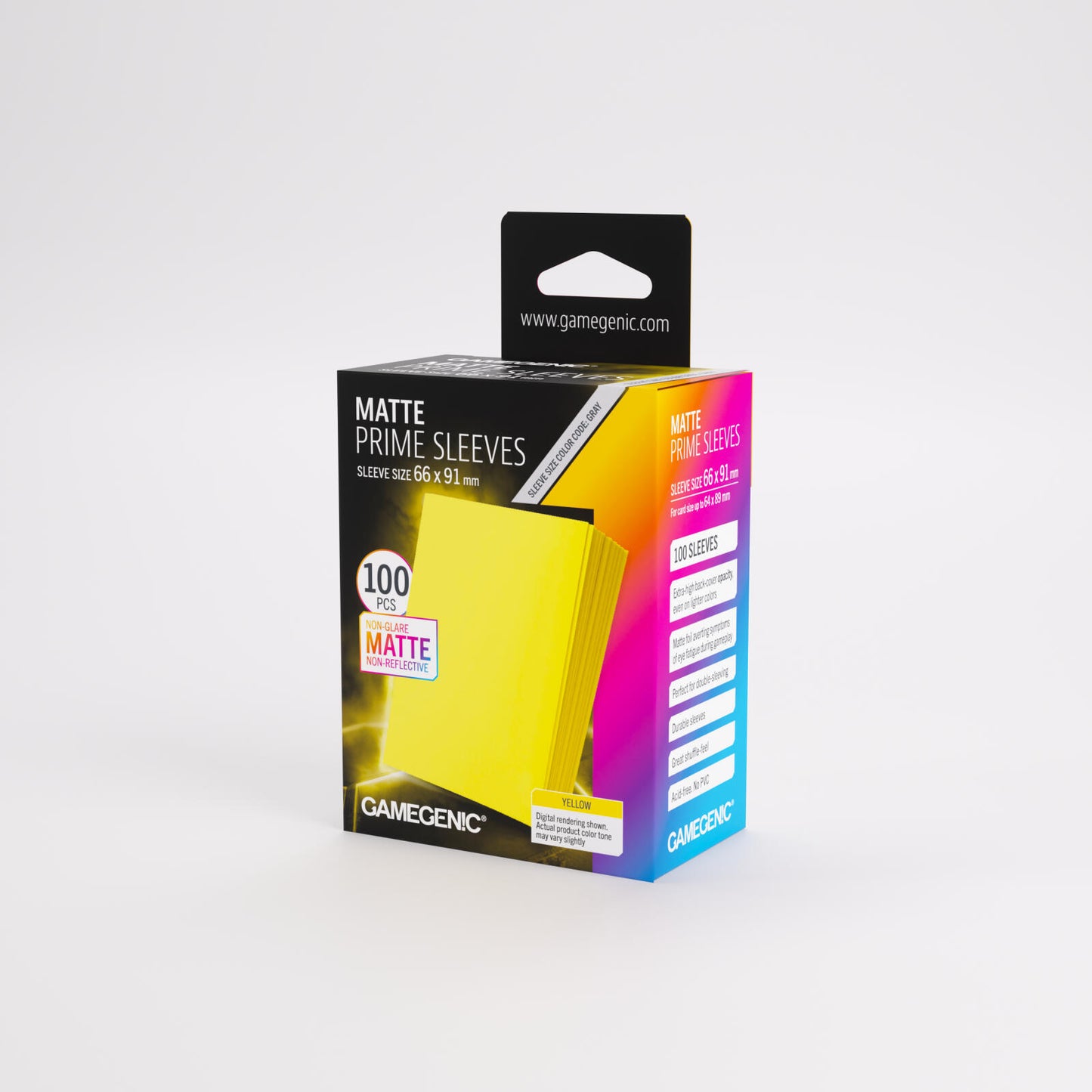 Gamegenic Matte Prime Card Sleeves - Yellow (66mm x 91mm) (100 Sleeves Per Pack)