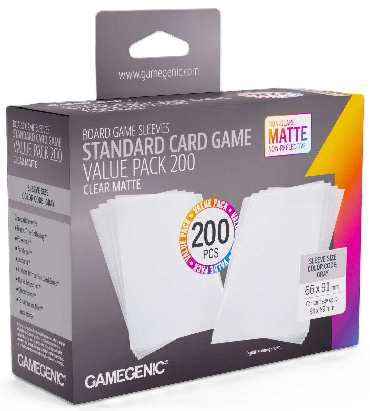 Gamegenic Matte Sleeves - Standard Card Game-Size Value Pack 200