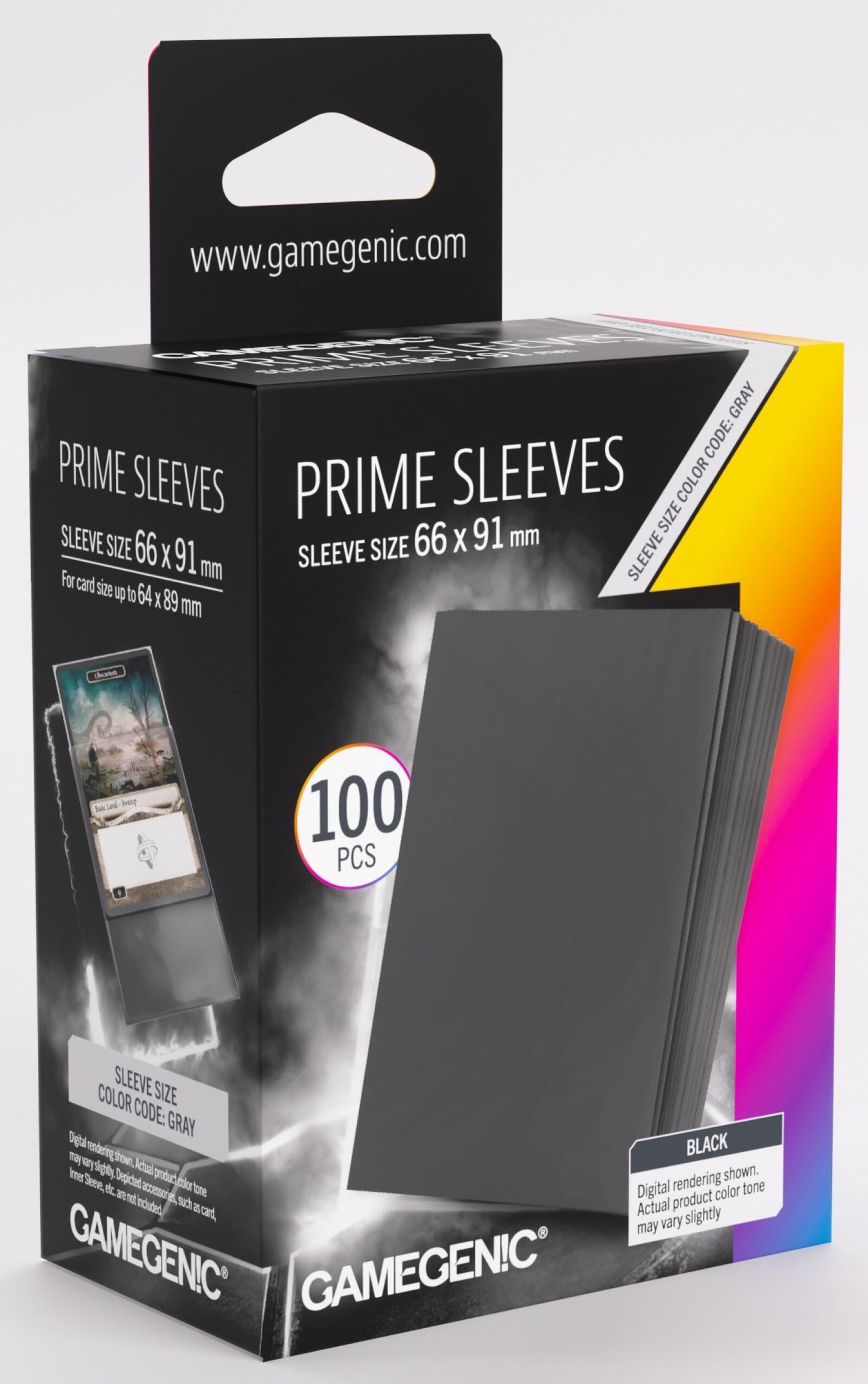 Gamegenic Prime Card Sleeves - Black (66mm x 91mm) (100 Sleeves Per Pack)