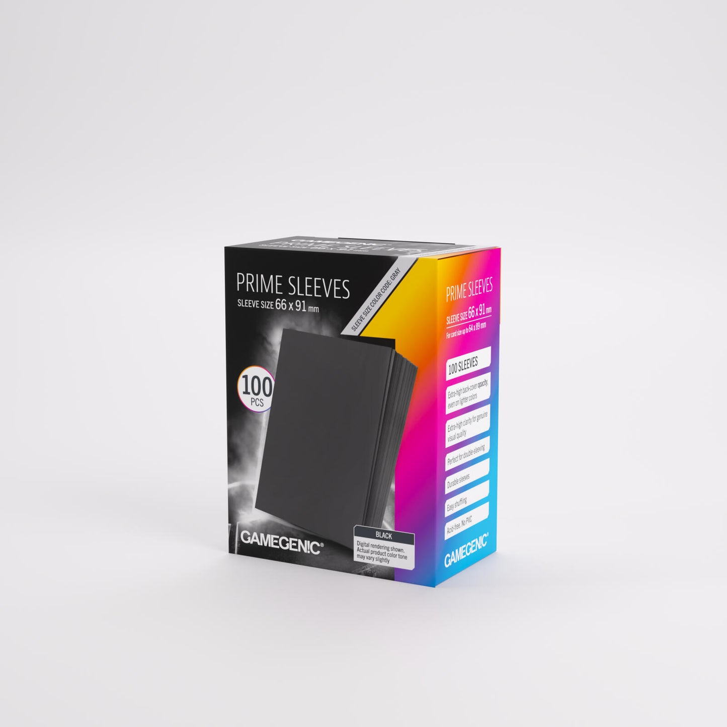 Gamegenic Prime Card Sleeves - Black (66mm x 91mm) (100 Sleeves Per Pack)