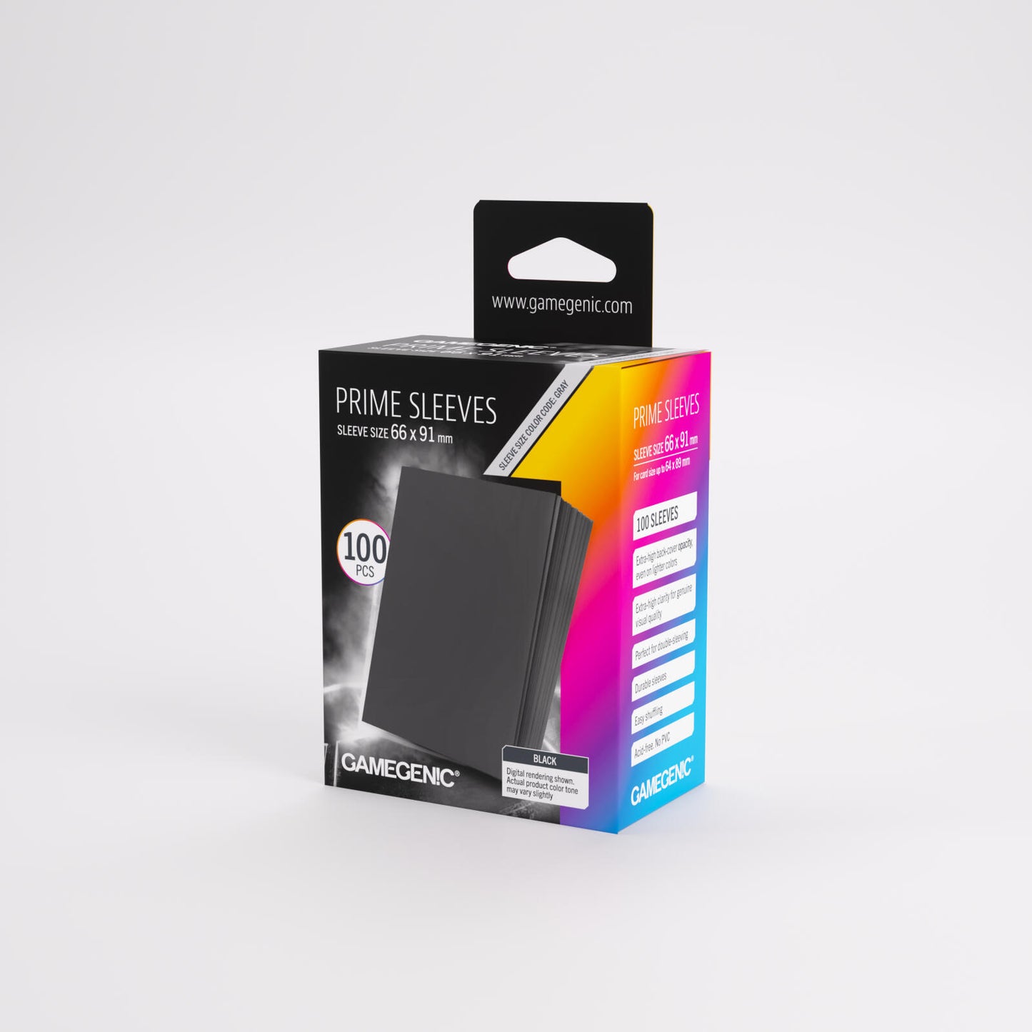 Gamegenic Prime Card Sleeves - Black (66mm x 91mm) (100 Sleeves Per Pack)