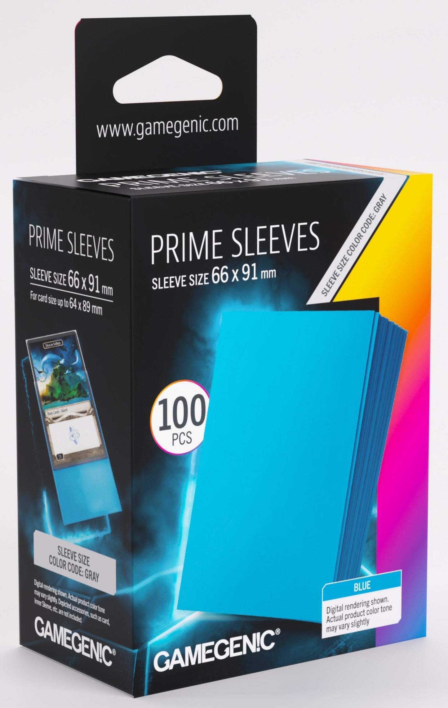 Gamegenic Prime Card Sleeves - Blue (66mm x 91mm) (100 Sleeves Per Pack)