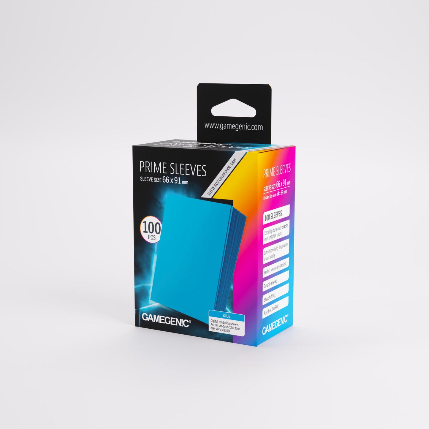 Gamegenic Prime Card Sleeves - Blue (66mm x 91mm) (100 Sleeves Per Pack)
