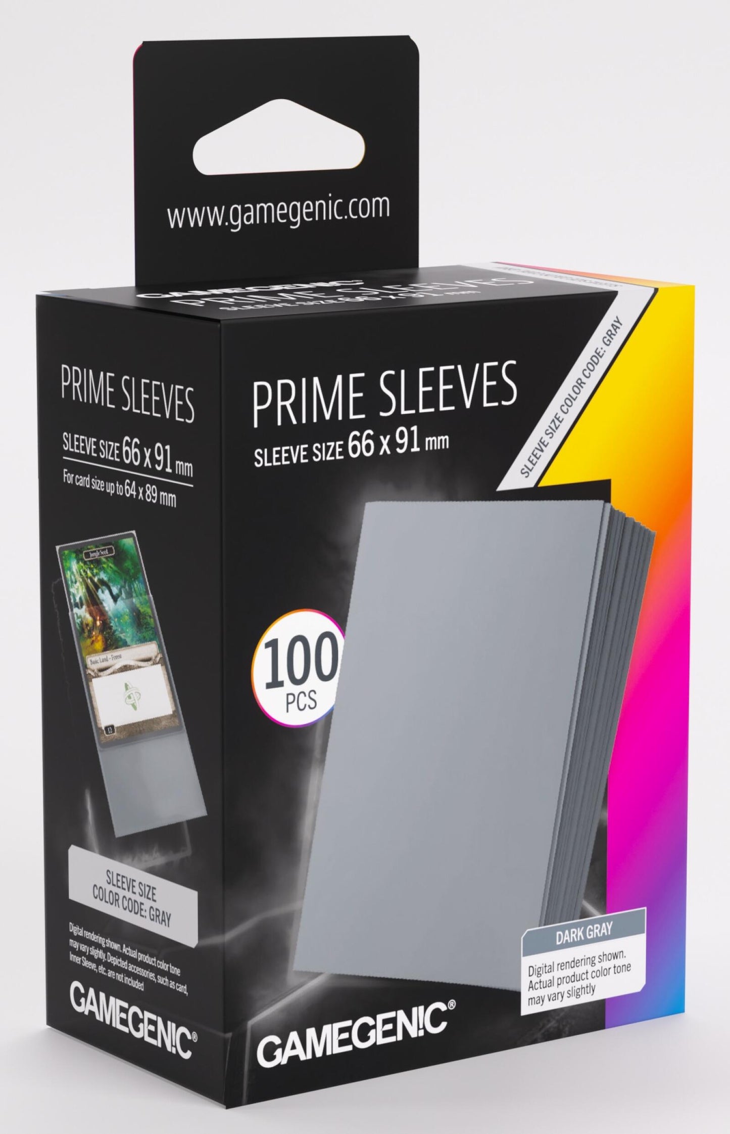 Gamegenic Prime Card Sleeves - Dark Gray (66mm x 91mm) (100 Sleeves Per Pack)