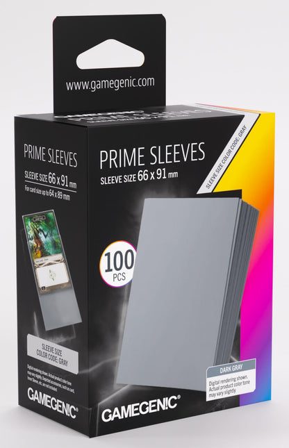 Gamegenic Prime Card Sleeves - Dark Gray (66mm x 91mm) (100 Sleeves Per Pack)
