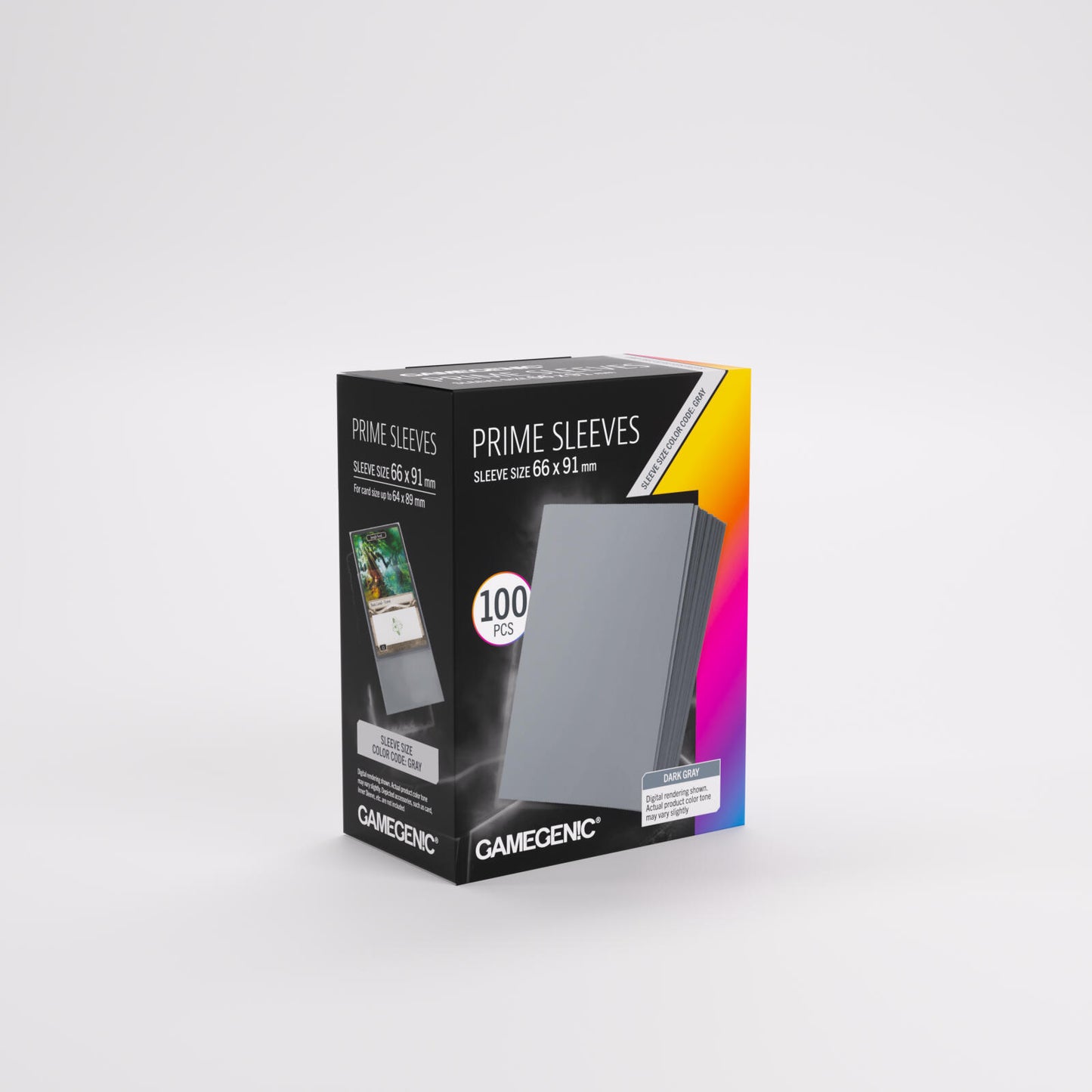 Gamegenic Prime Card Sleeves - Dark Gray (66mm x 91mm) (100 Sleeves Per Pack)