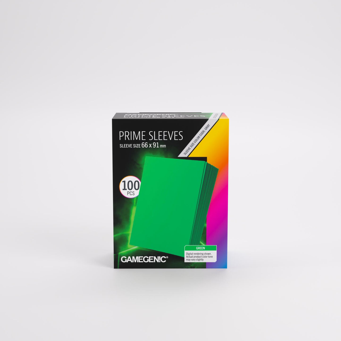 Gamegenic Prime Card Sleeves - Green (66mm x 91mm) (100 Sleeves Per Pack)