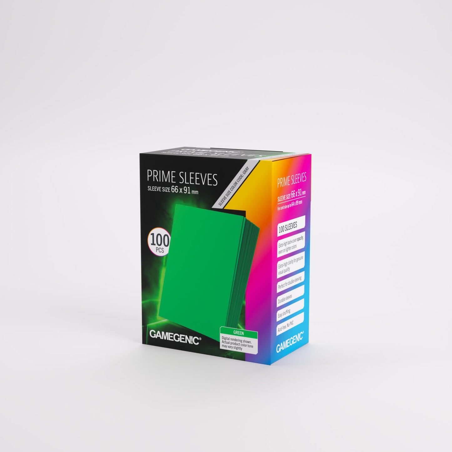 Gamegenic Prime Card Sleeves - Green (66mm x 91mm) (100 Sleeves Per Pack)
