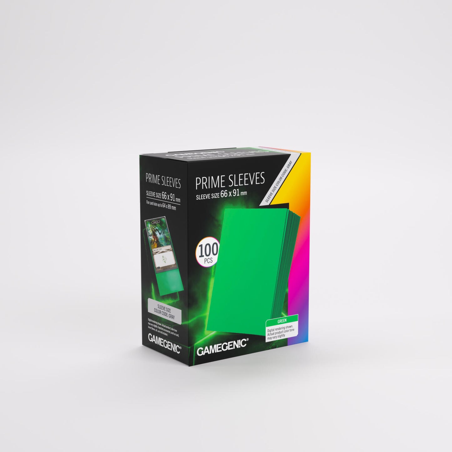 Gamegenic Prime Card Sleeves - Green (66mm x 91mm) (100 Sleeves Per Pack)