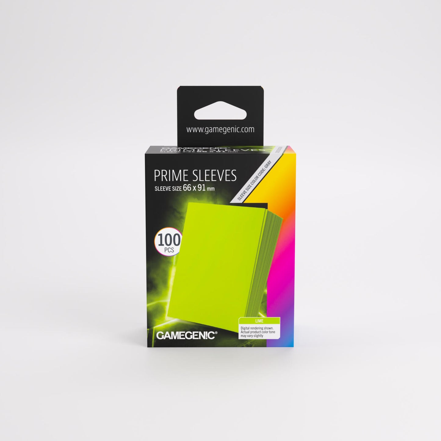 Gamegenic Prime Card Sleeves - Lime (66mm x 91mm) (100 Sleeves Per Pack)