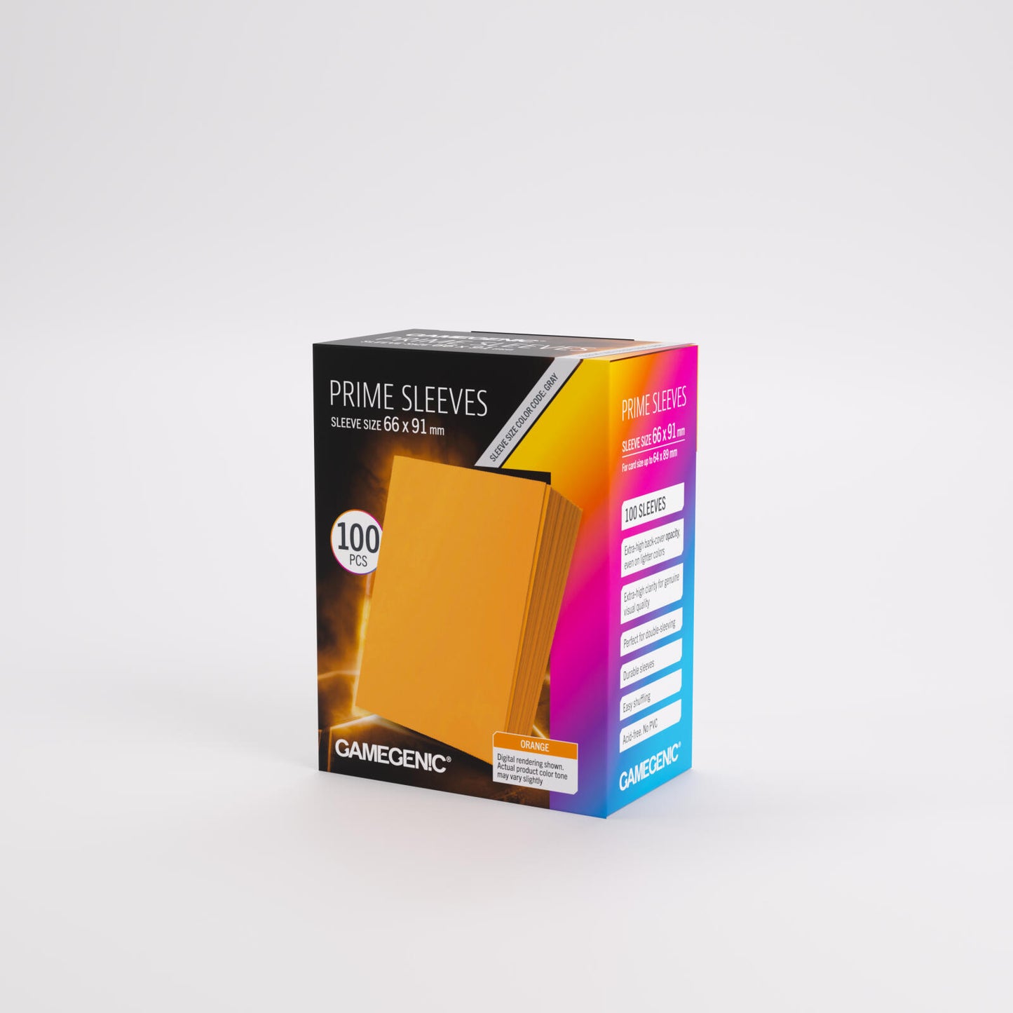 Gamegenic Prime Card Sleeves - Orange (66mm x 91mm) (100 Sleeves Per Pack)