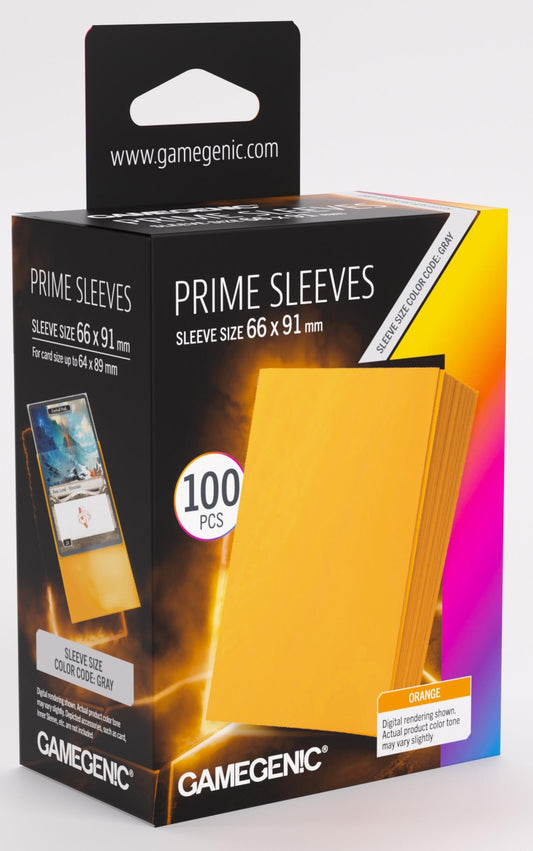 Gamegenic Prime Card Sleeves - Orange (66mm x 91mm) (100 Sleeves Per Pack)