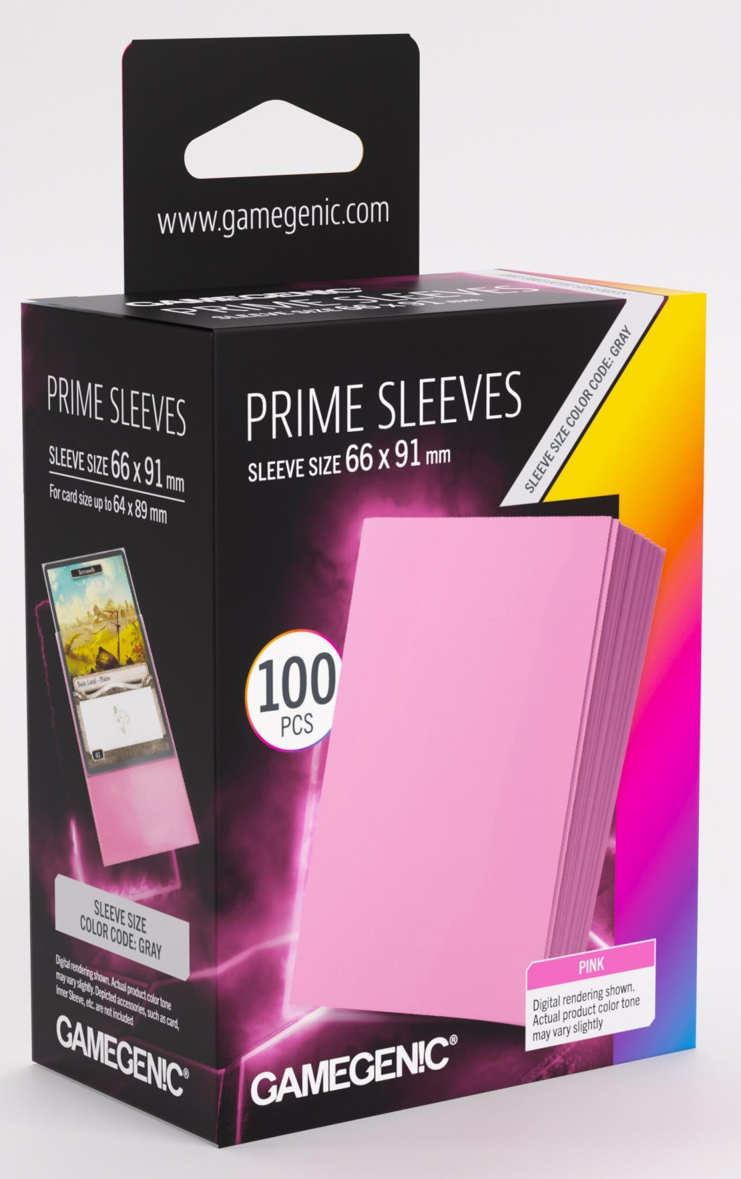 Gamegenic Prime Card Sleeves - Pink (66mm x 91mm) (100 Sleeves Per Pack)