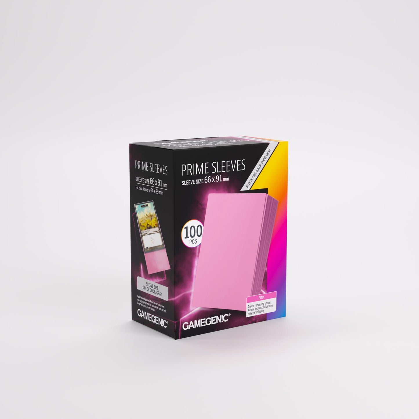 Gamegenic Prime Card Sleeves - Pink (66mm x 91mm) (100 Sleeves Per Pack)