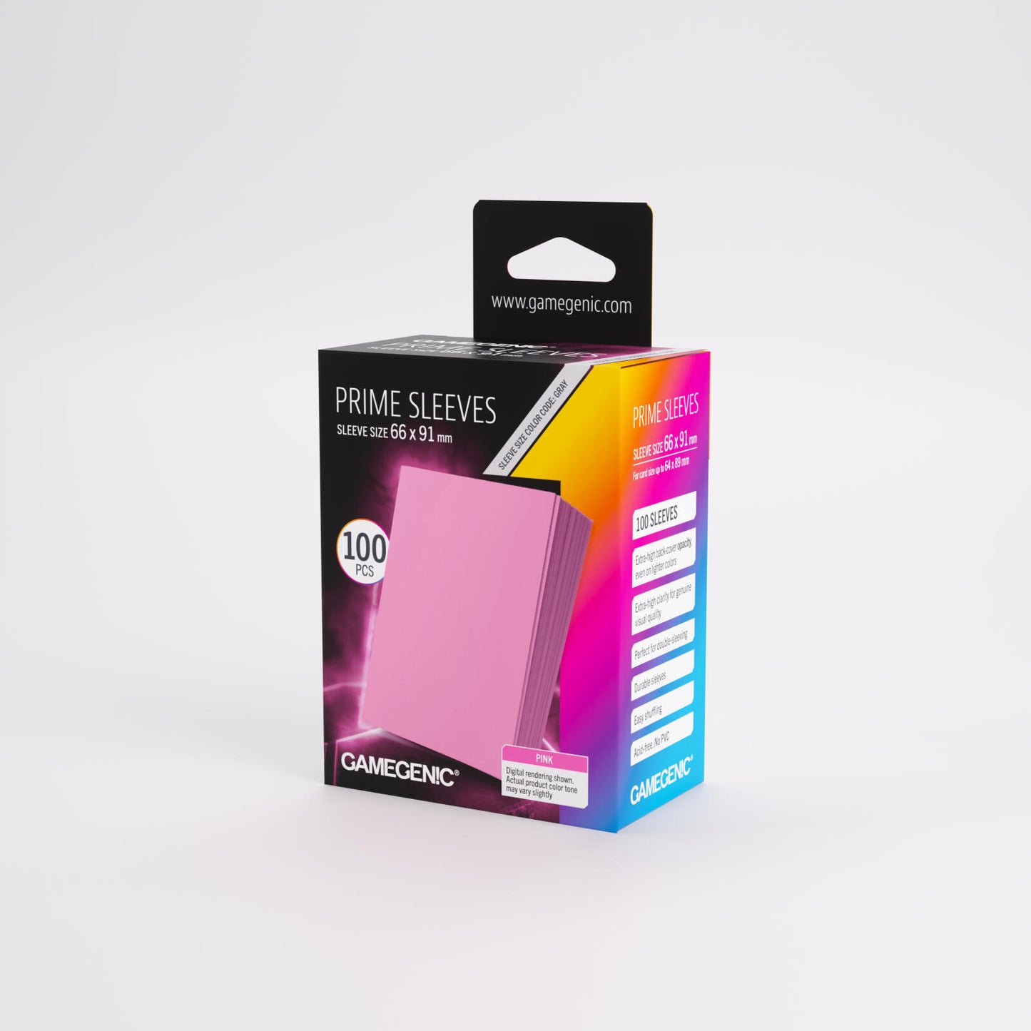 Gamegenic Prime Card Sleeves - Pink (66mm x 91mm) (100 Sleeves Per Pack)