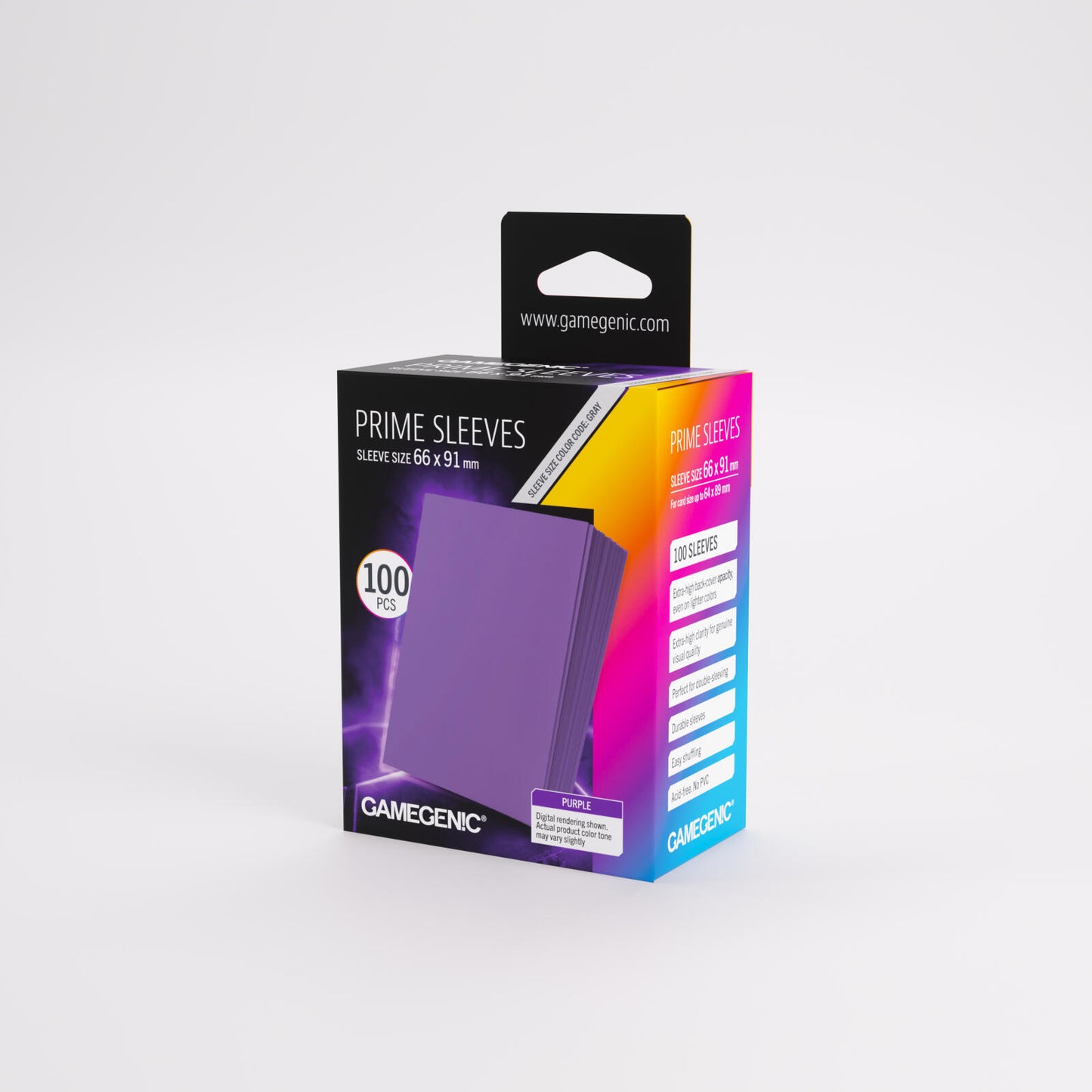 Gamegenic Prime Card Sleeves - Purple (66mm x 91mm) (100 Sleeves Per Pack)