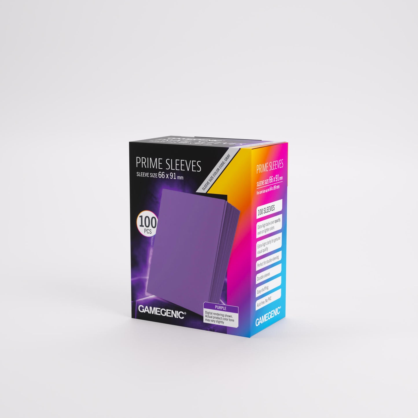 Gamegenic Prime Card Sleeves - Purple (66mm x 91mm) (100 Sleeves Per Pack)